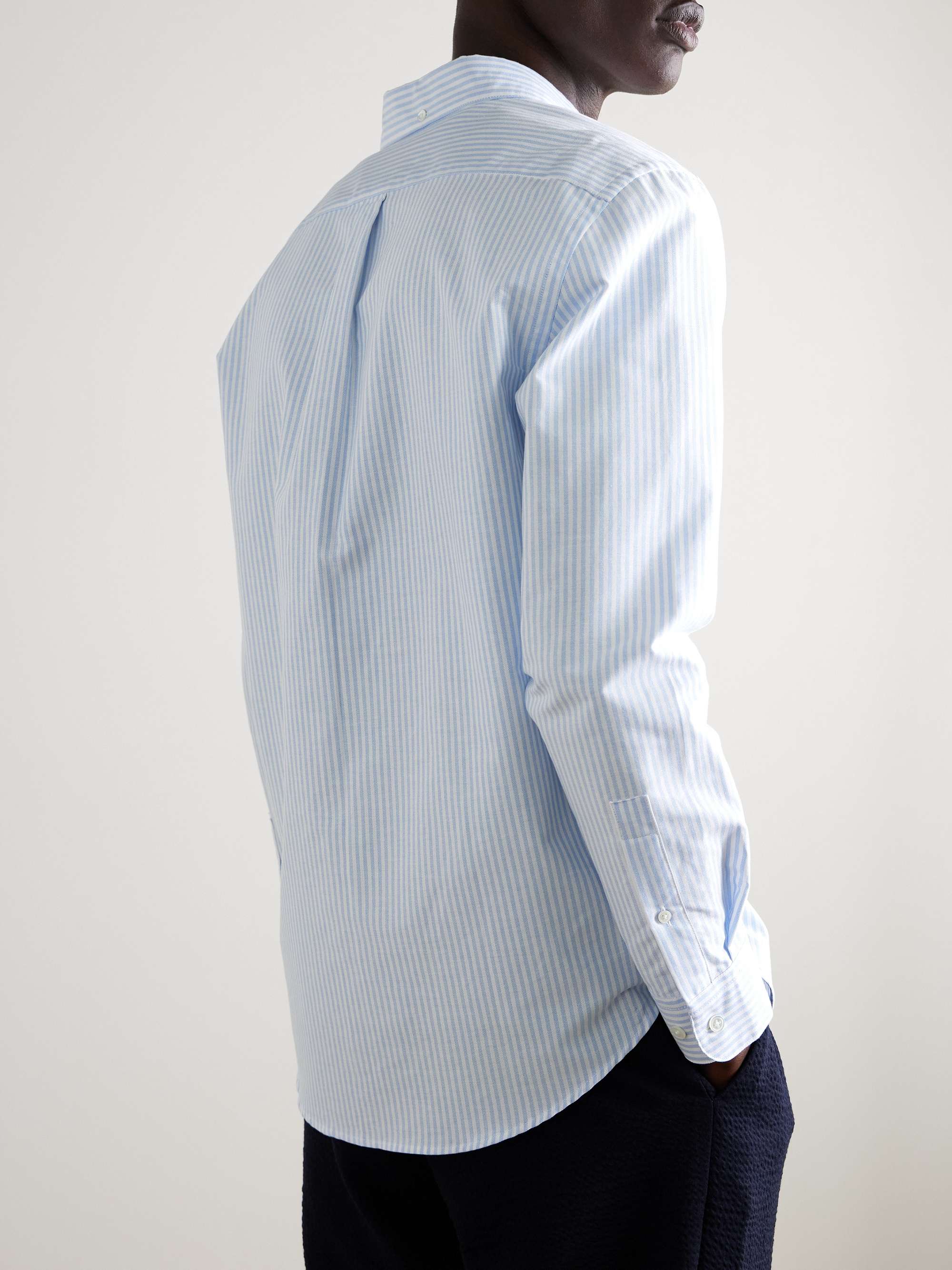 Belavista Button-Down Collar Striped Cotton Oxford Shirt view