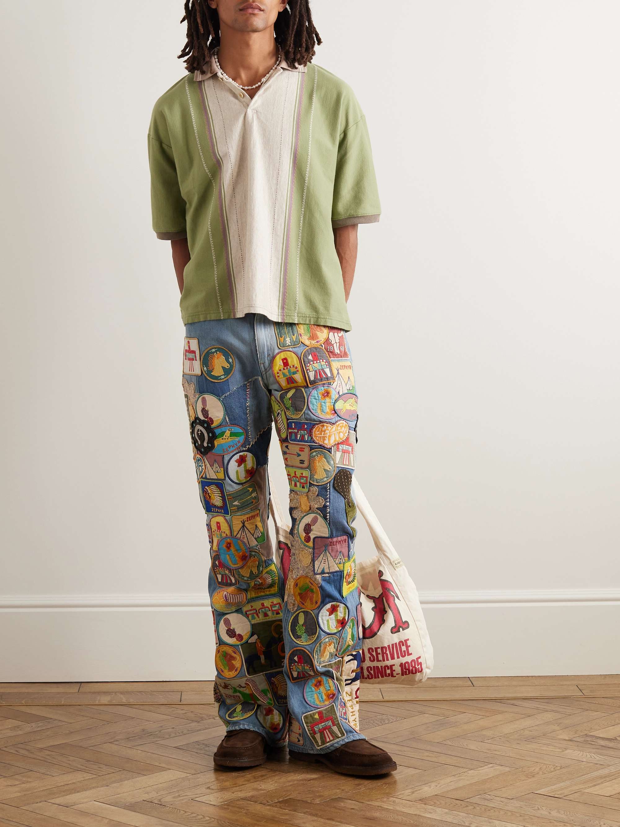 Flared Appliquéd Jeans view