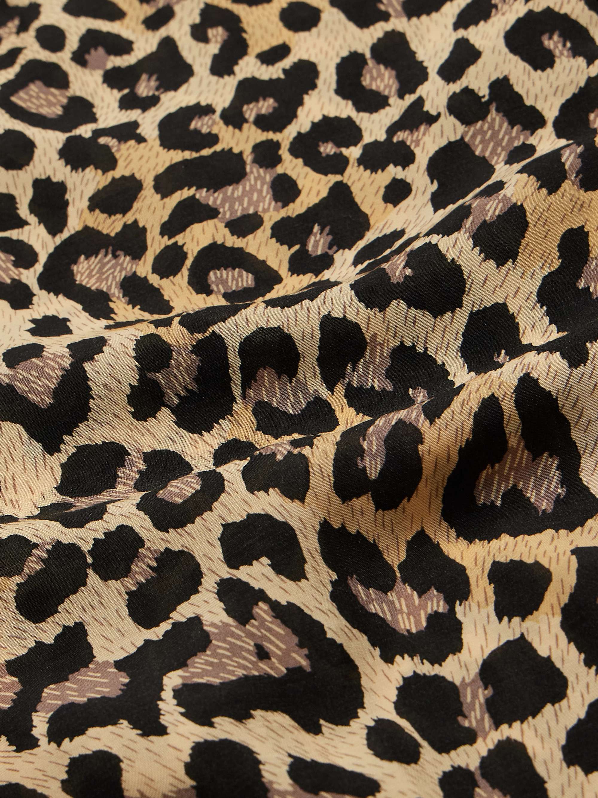 Convertible-Collar Leopard-Print Voile Shirt view