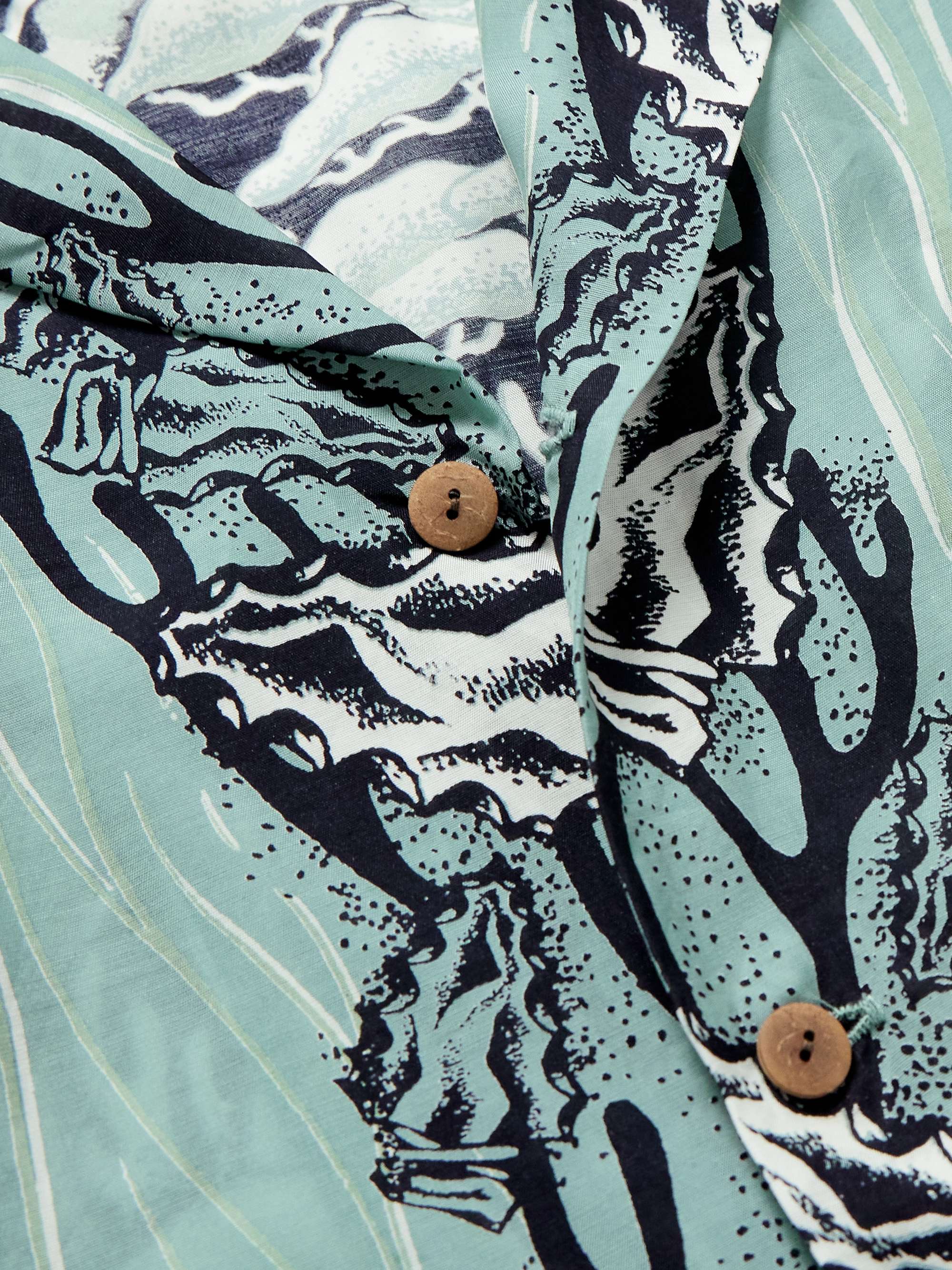 Camp-Collar Printed Cupro and Silk-Blend Shirt view