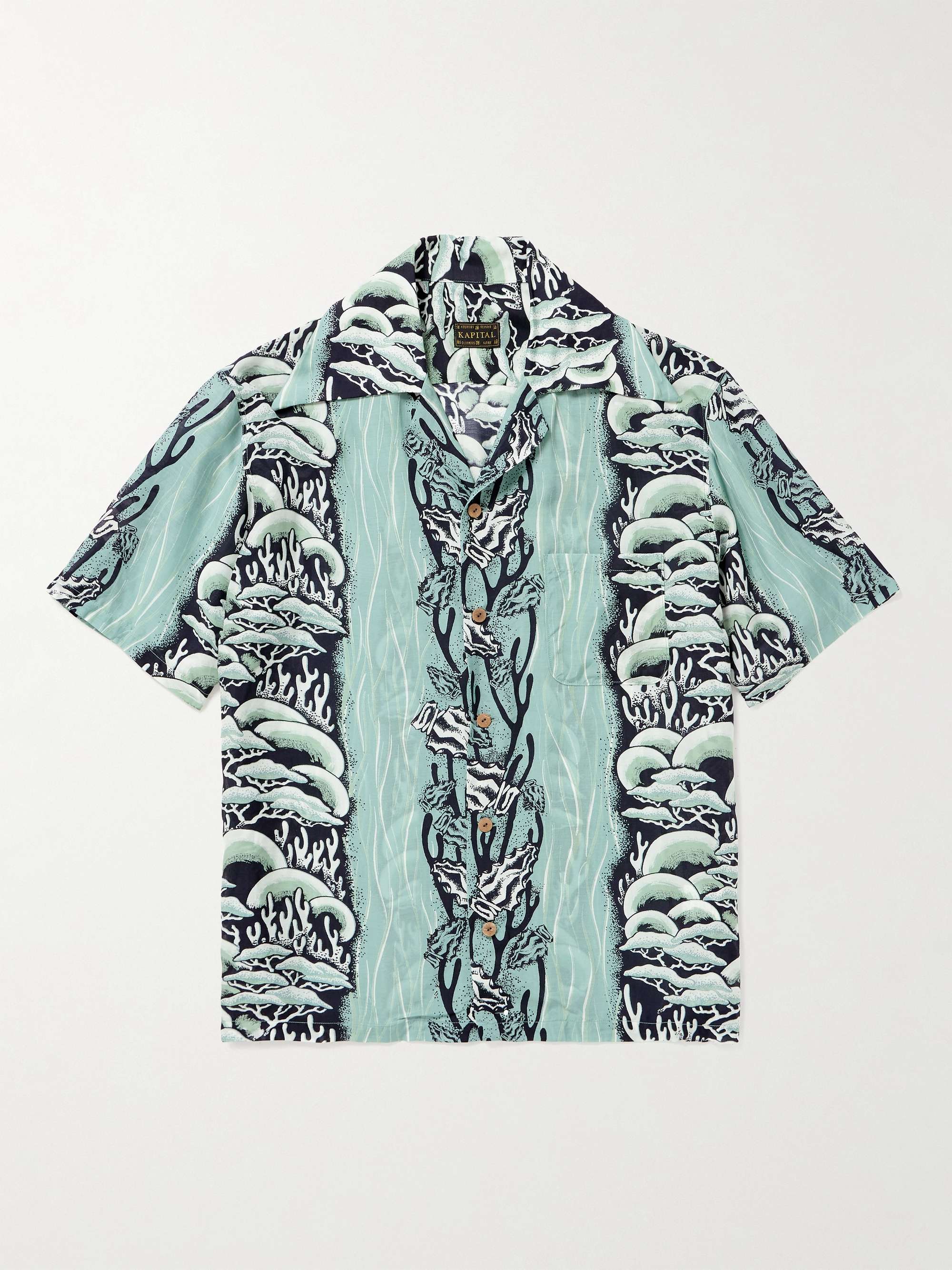 Camp-Collar Printed Cupro and Silk-Blend Shirt view