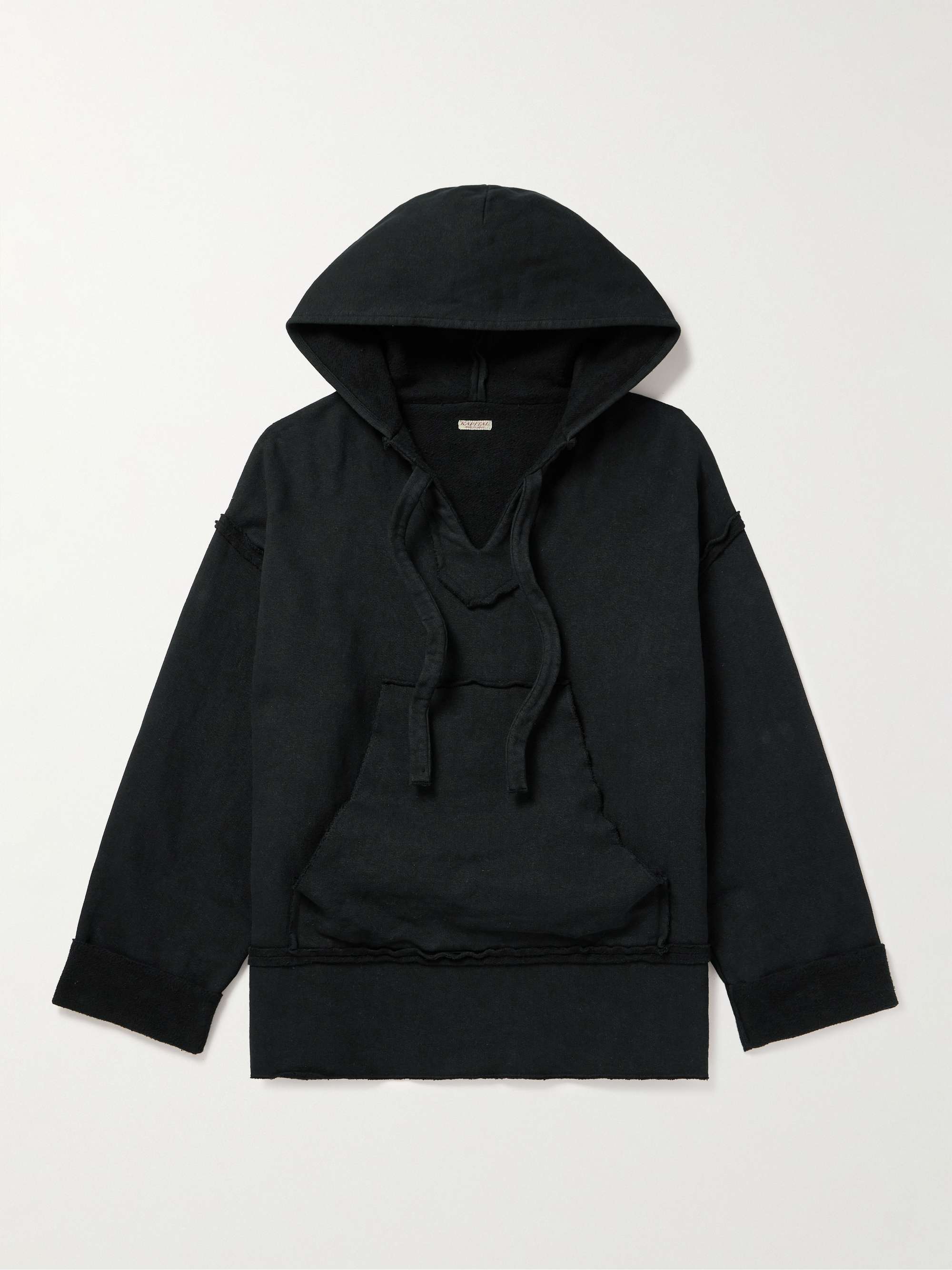 Oversized Distressed Cotton-Jersey Hoodie view