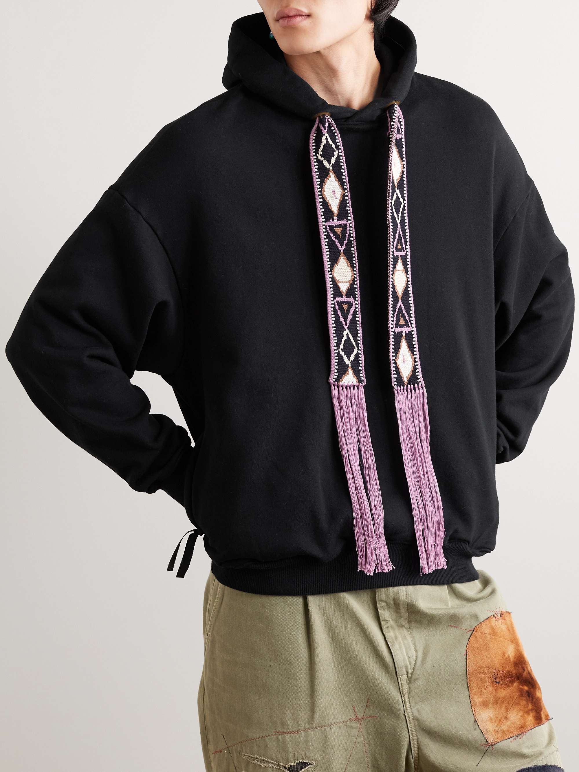 Maldives Jacquard-Trimmed Cotton-Blend Jersey Hoodie view