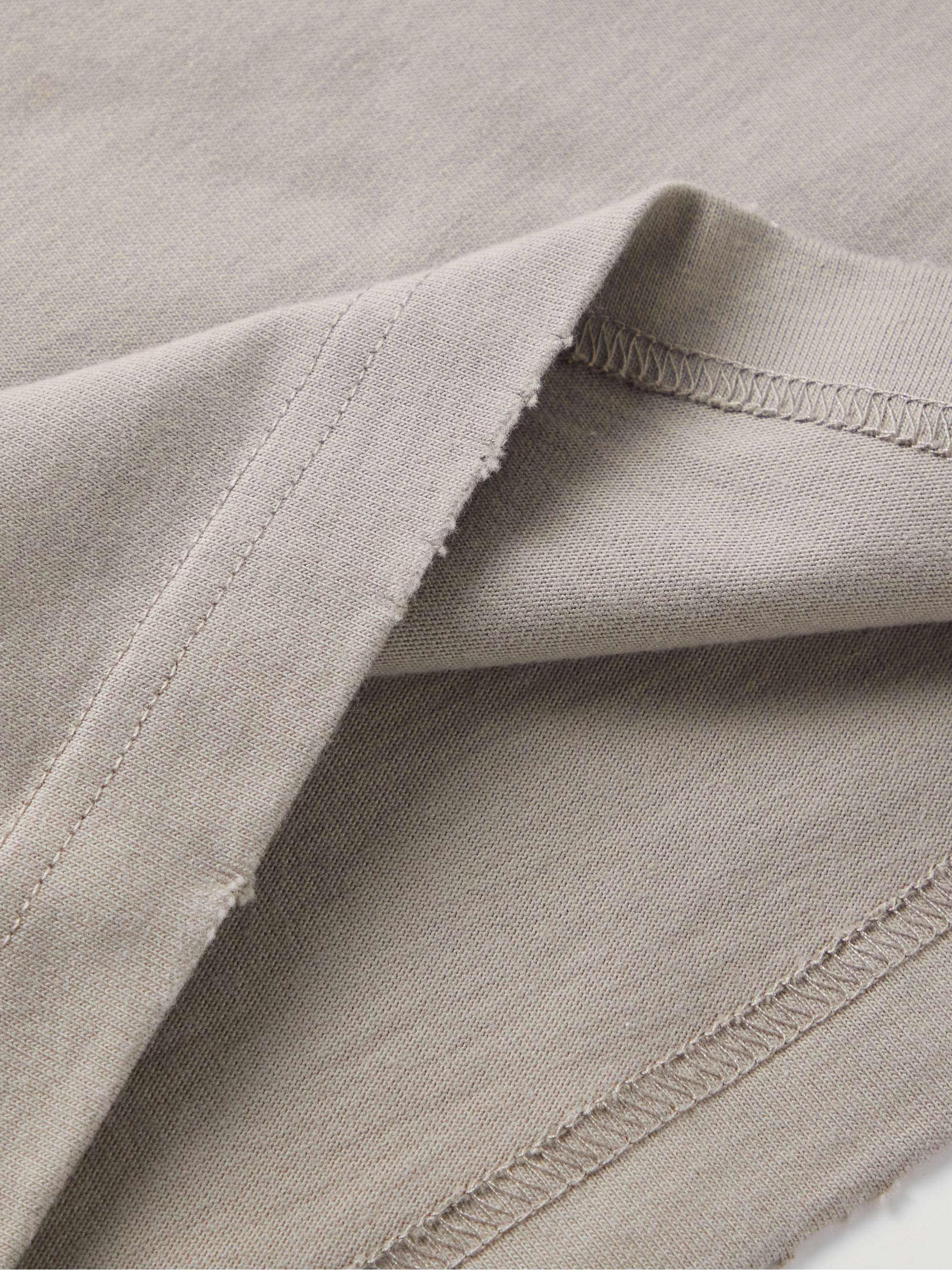 Distressed Logo-Embroidered Cotton-Jersey T-Shirt view