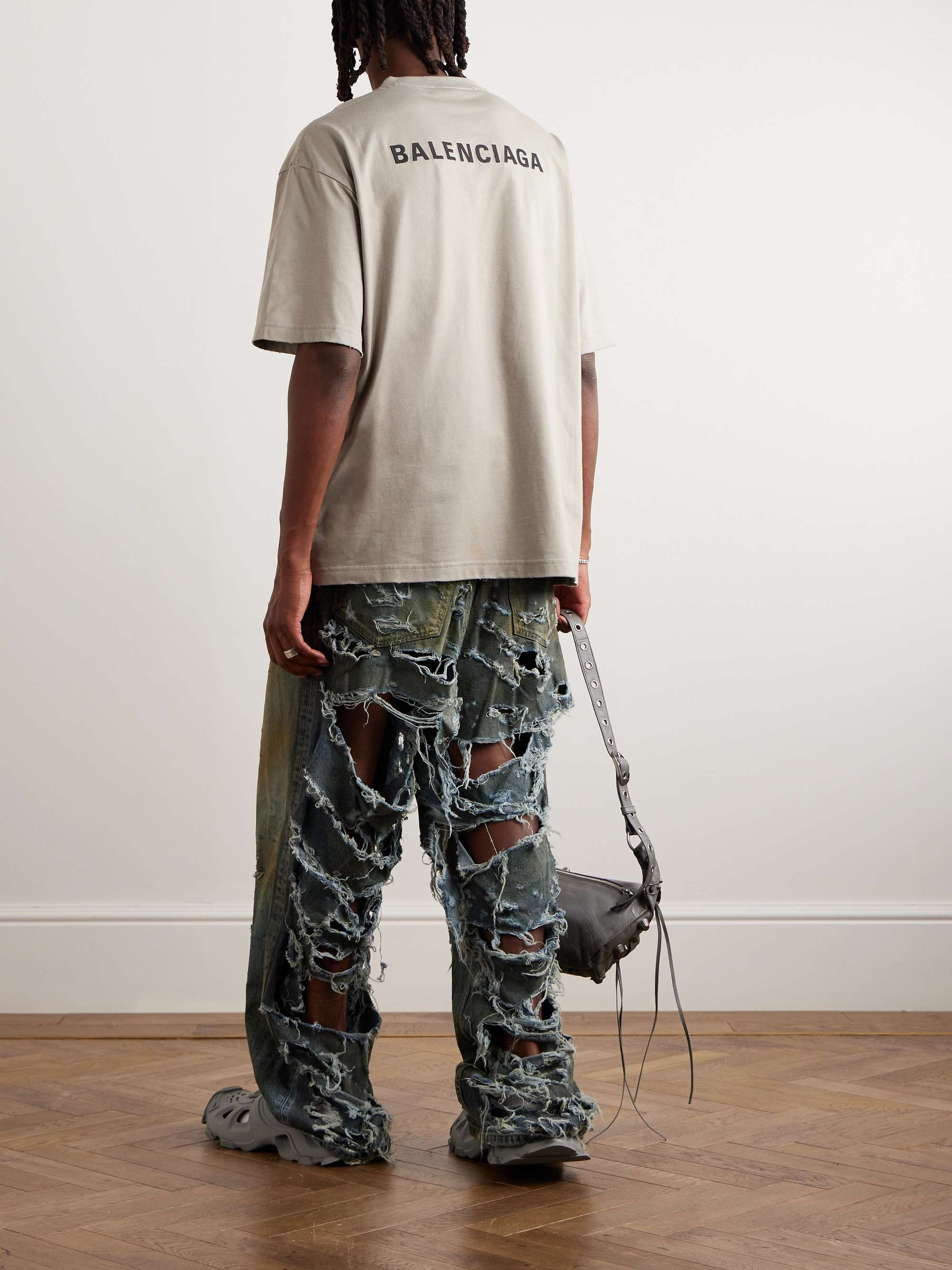 Super Destroyed Wide-Leg Jeans view
