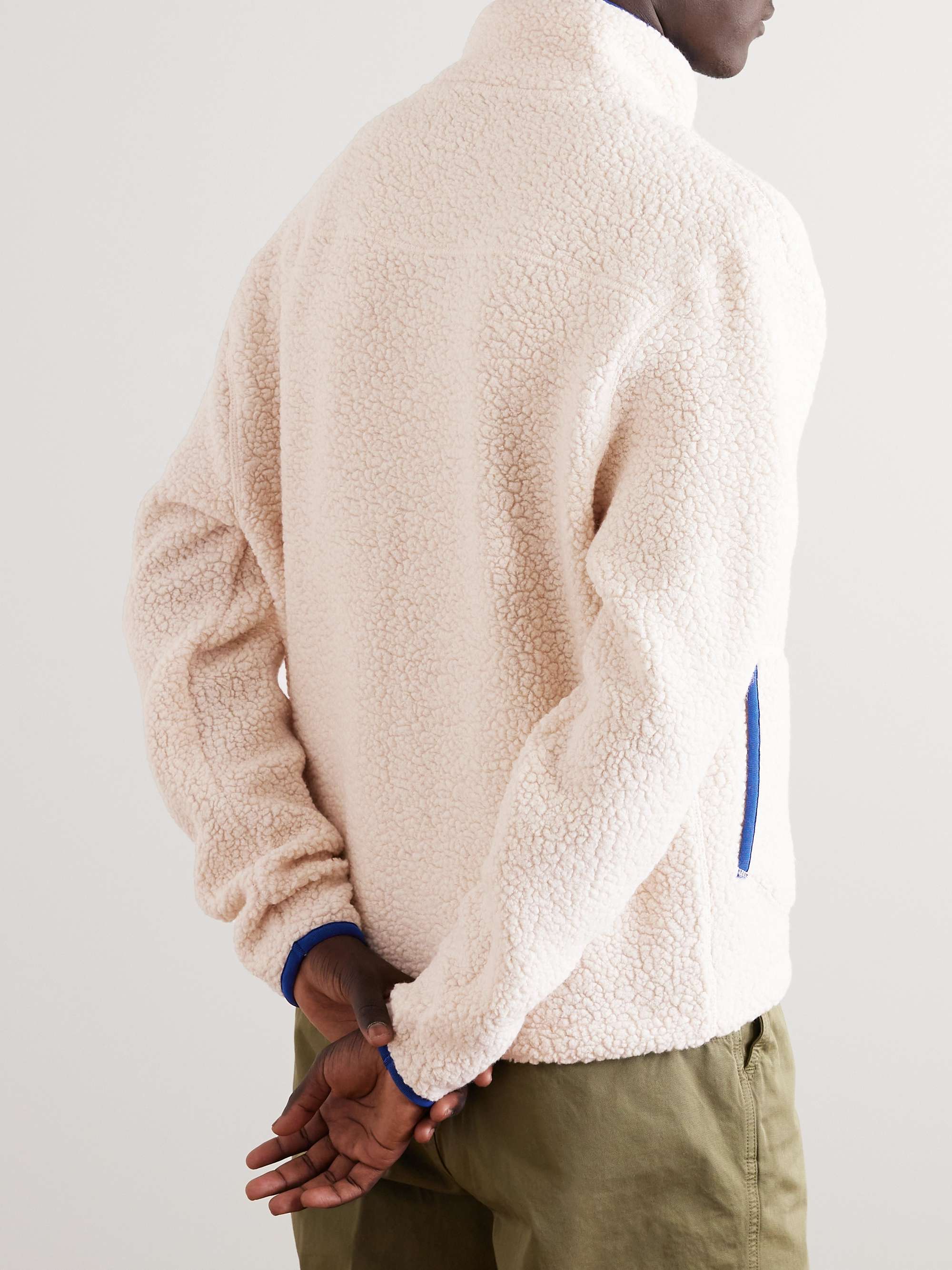 Logo-Embroidered Wool-Blend Fleece Jacket view