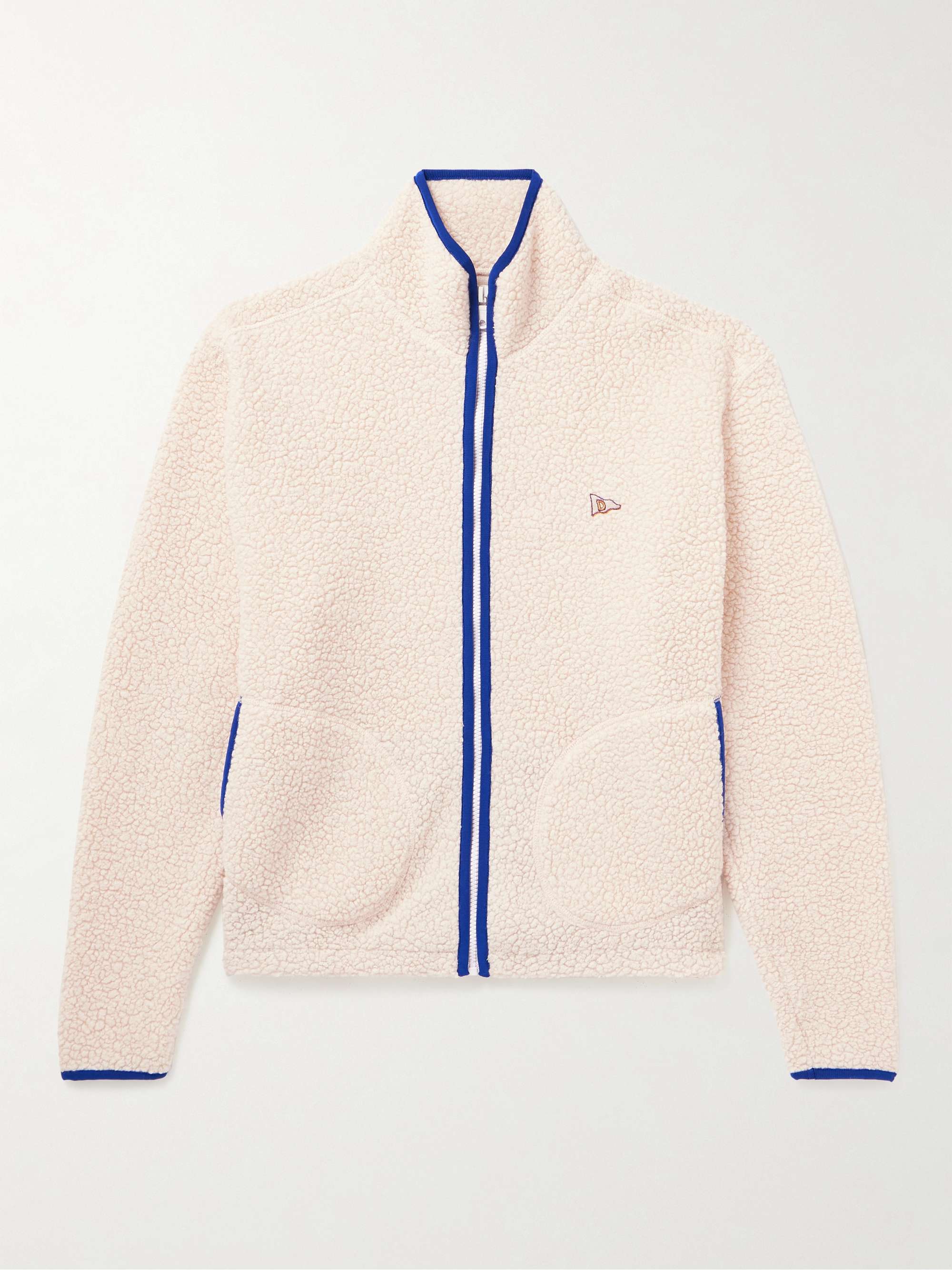 Logo-Embroidered Wool-Blend Fleece Jacket view