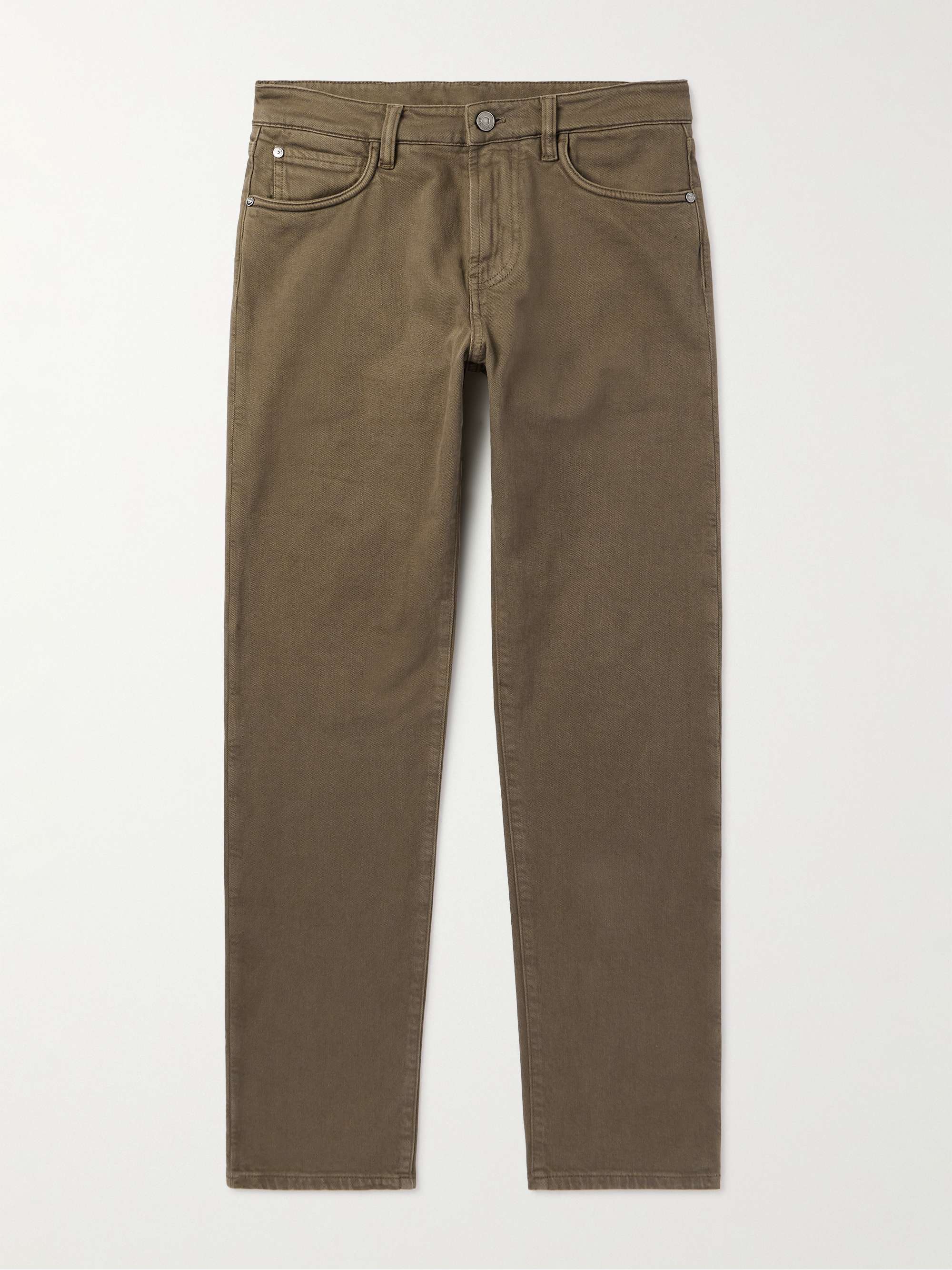 Quarona Slim-Fit Stretch-Cotton Twill Trousers view