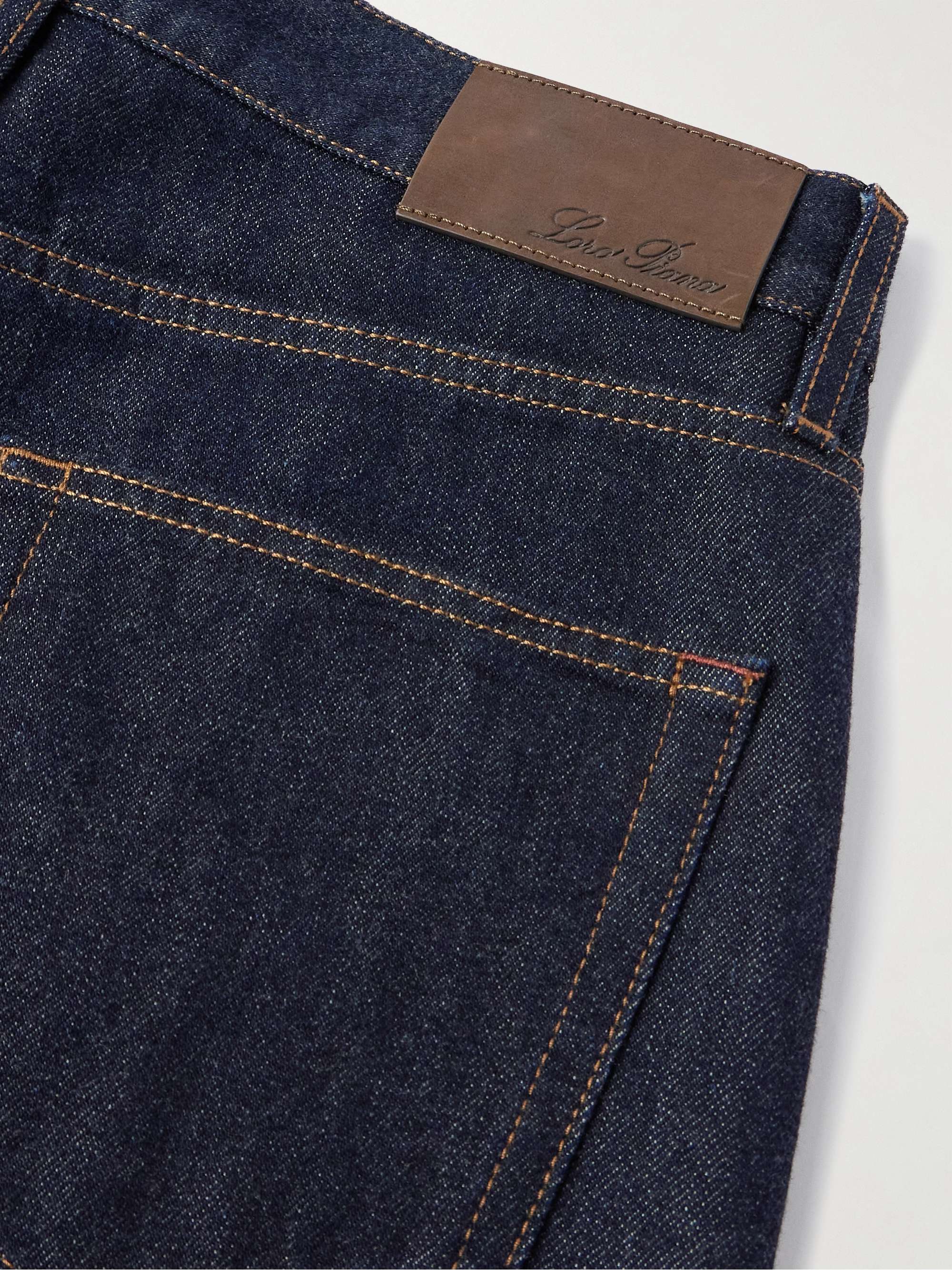 Straight-Leg Cotton and Cashmere-Blend Jeans view