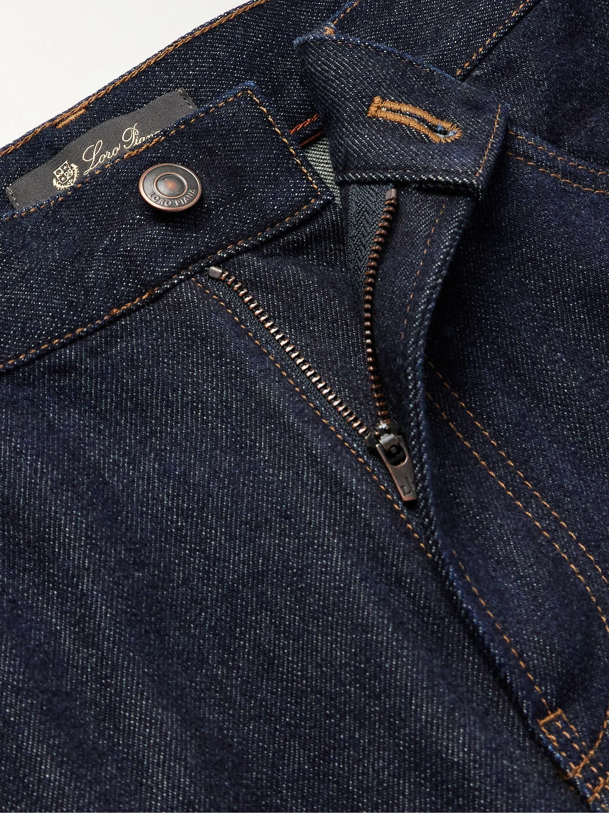 Straight-Leg Cotton and Cashmere-Blend Jeans view