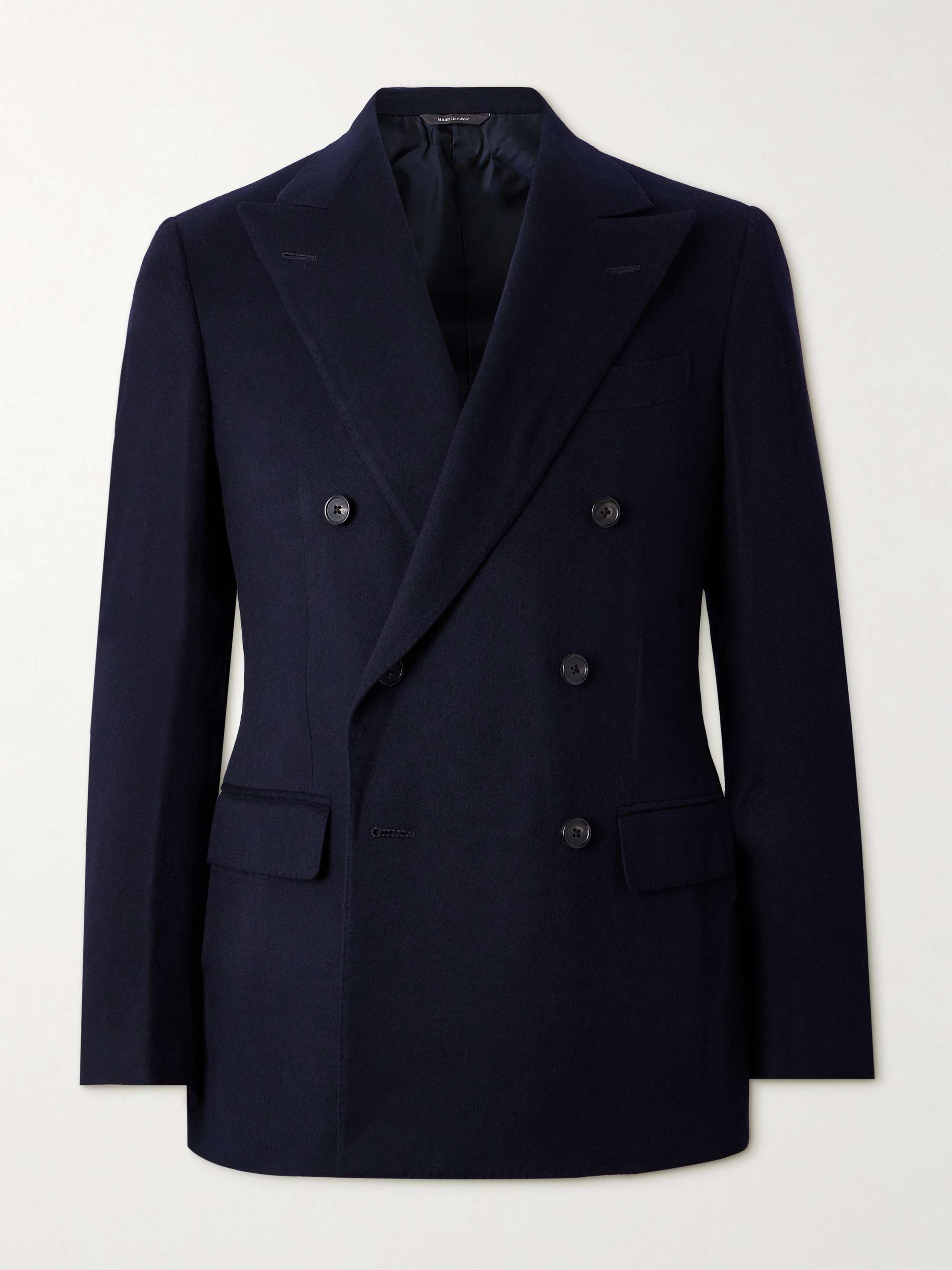 Milano Double-Breasted Brushed Cashmere Blazer view