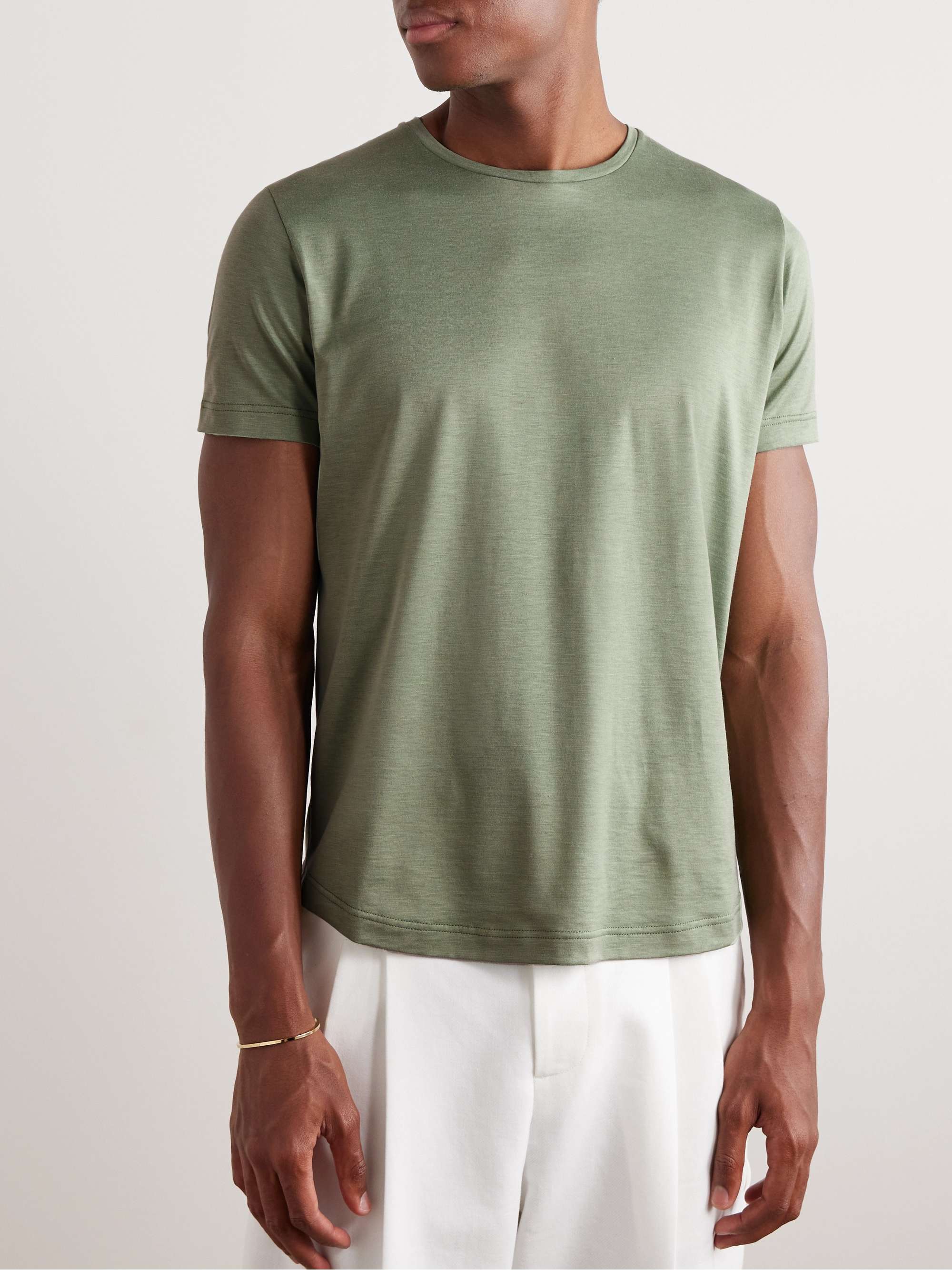 Silk and Cotton-Blend T-Shirt view