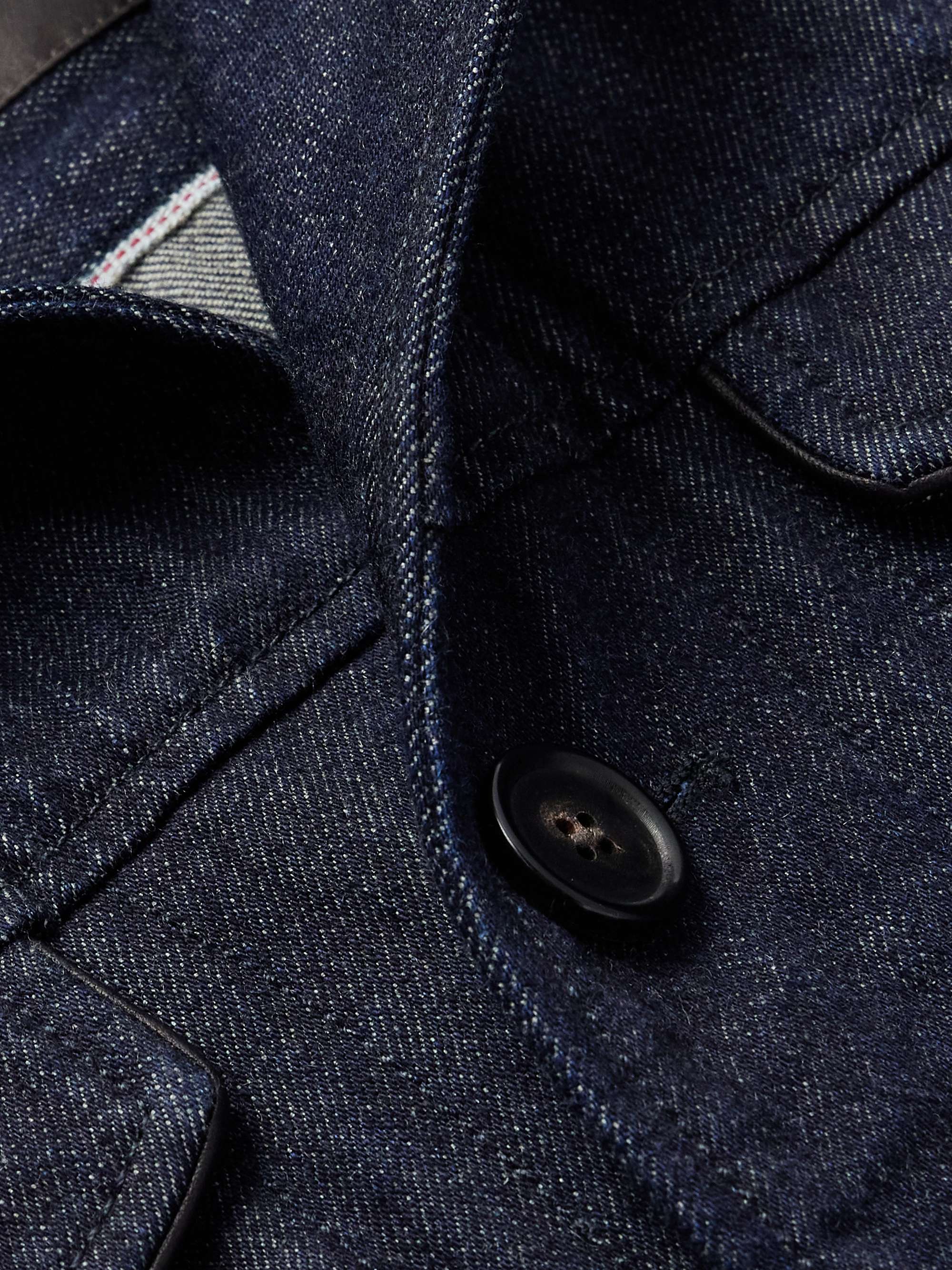 Cotton and Cashmere-Blend Denim Jacket view