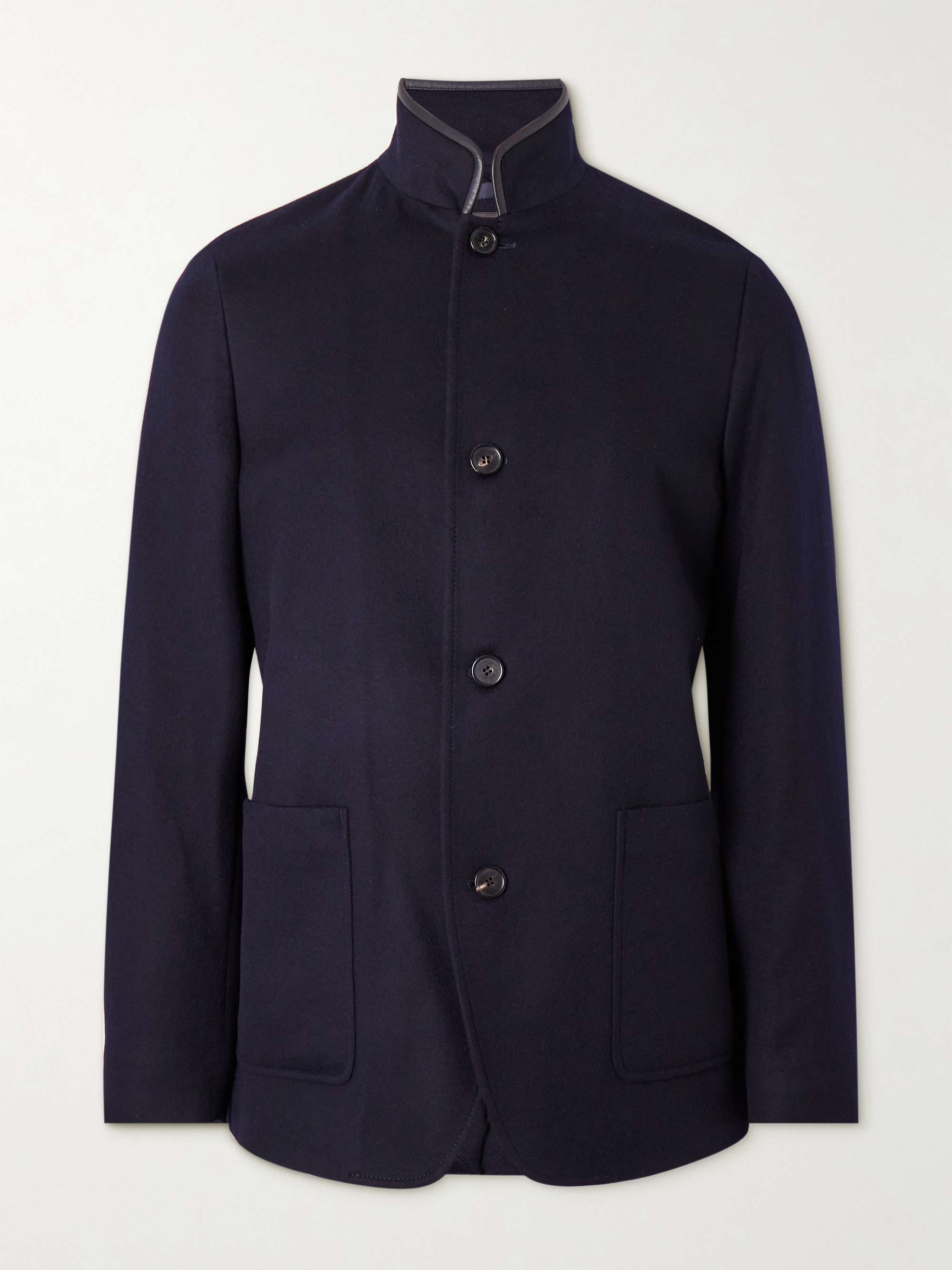 Spagna Leather-Trimmed Cashmere-Felt Jacket view