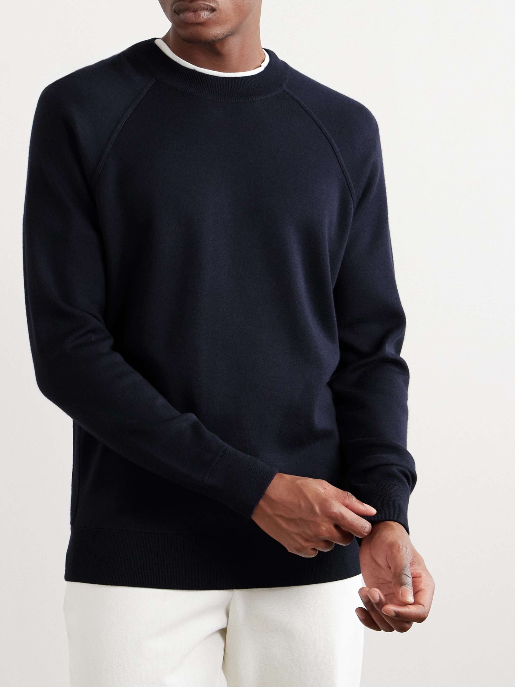 Cashmere, Virgin Wool and Silk-Blend Sweater view