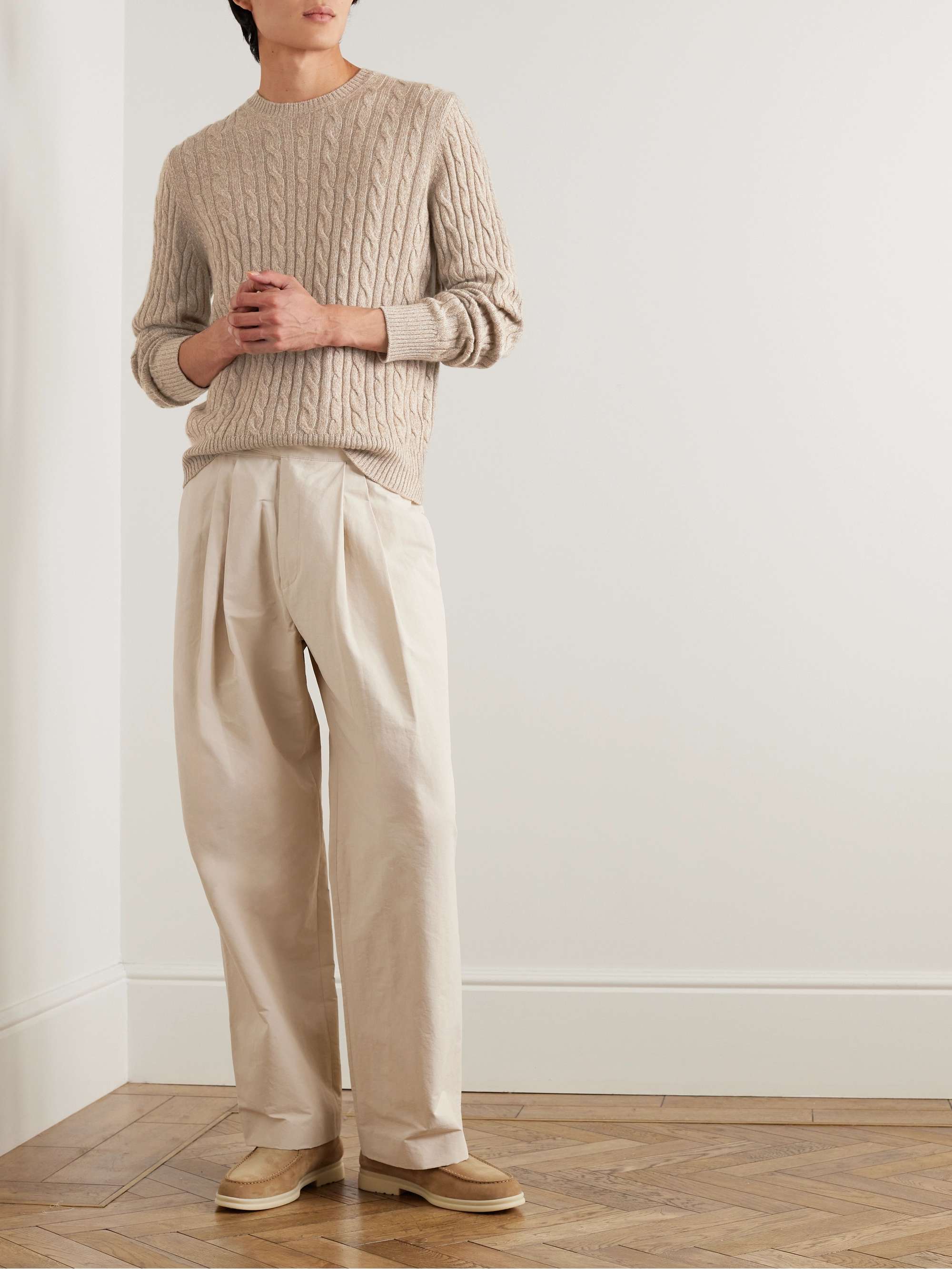 Slim-Fit Cable-Knit Cashmere Sweater view