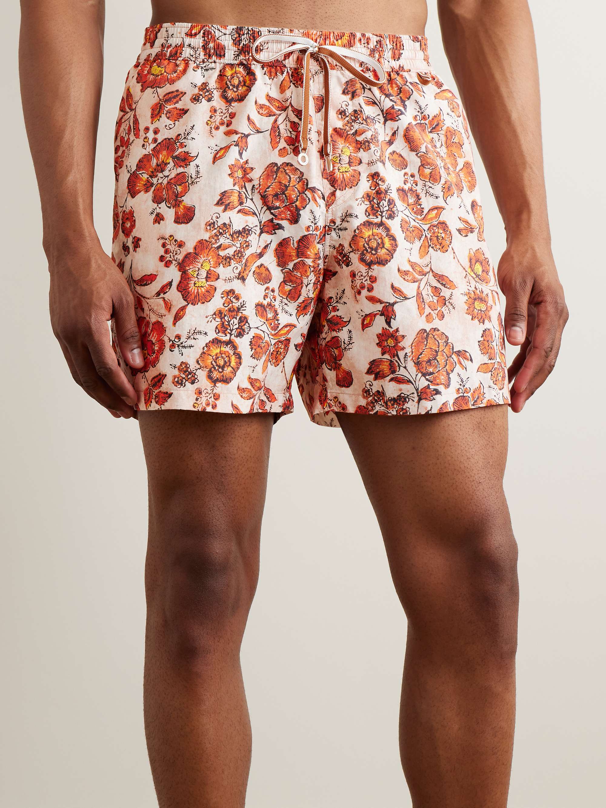 Straight-Leg Mid-Length Floral-Print Swim Shorts view