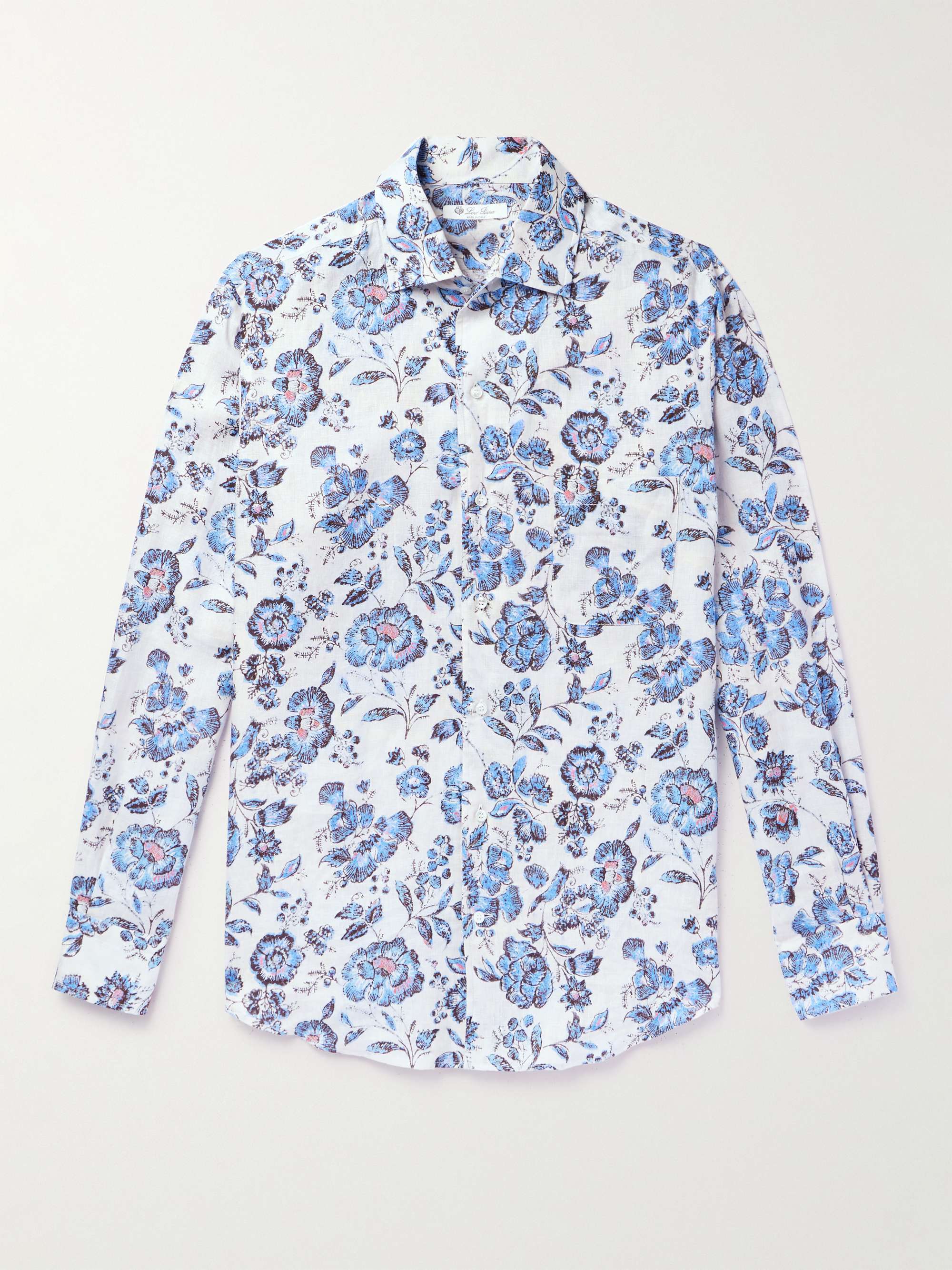 André Floral-Print Cashmere and Silk-Blend Shirt view