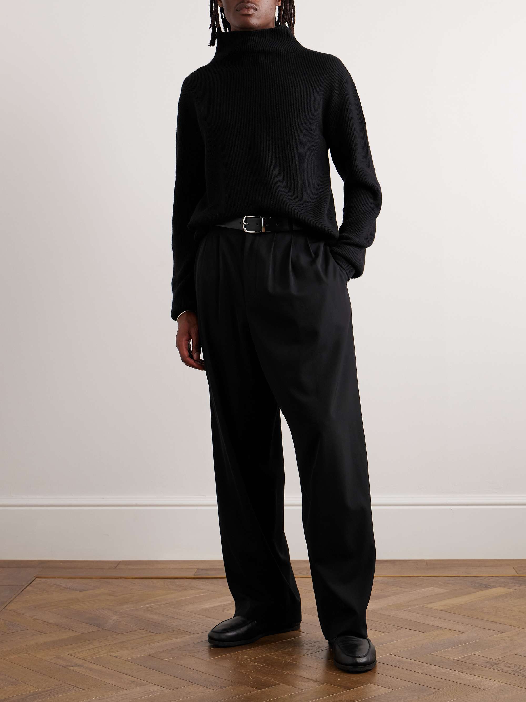 Daniel Ribbed Cashmere Mock-Neck Sweater view