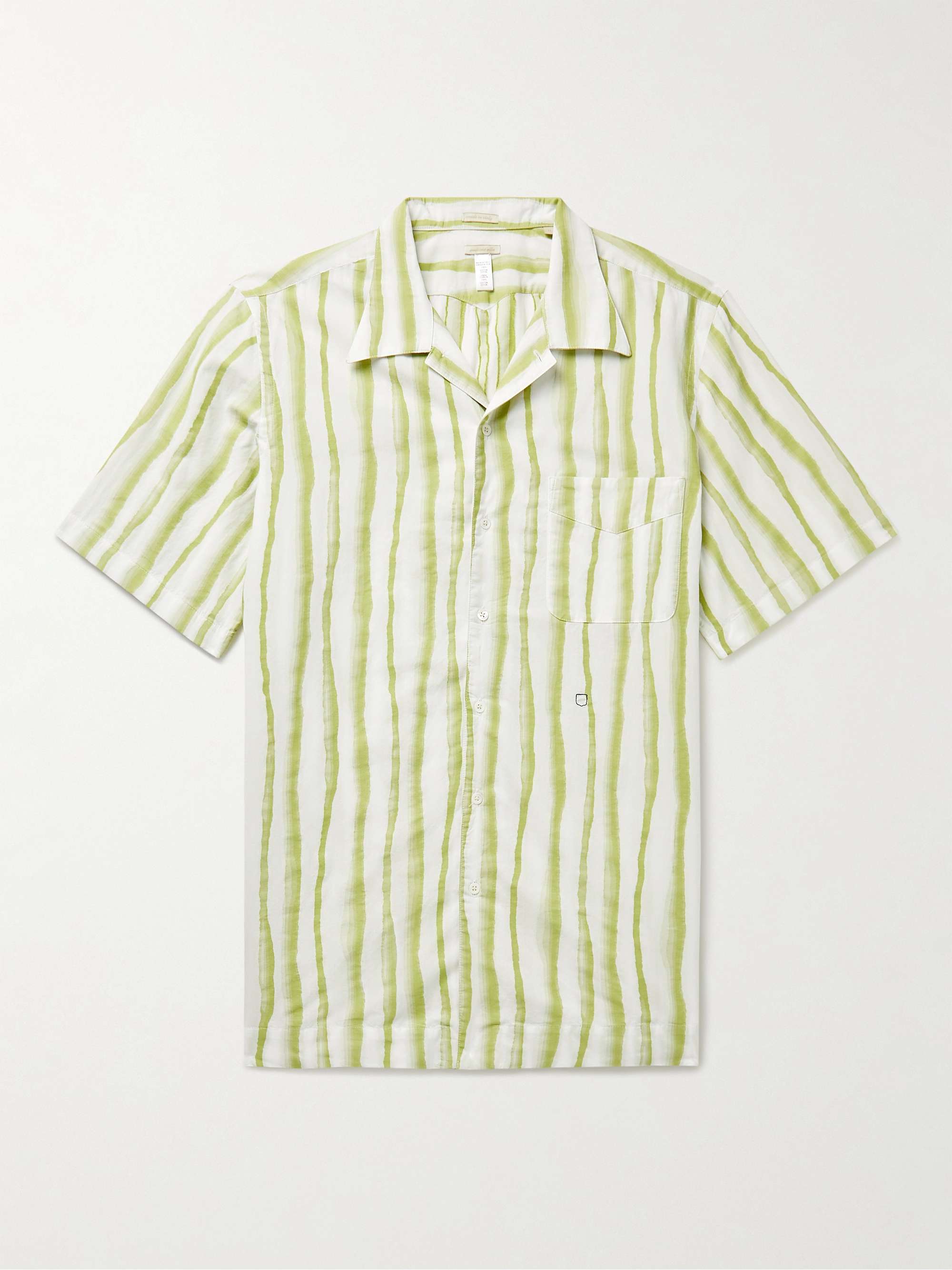 Venice Camp-Collar Striped Cotton-Jacquard Shirt view