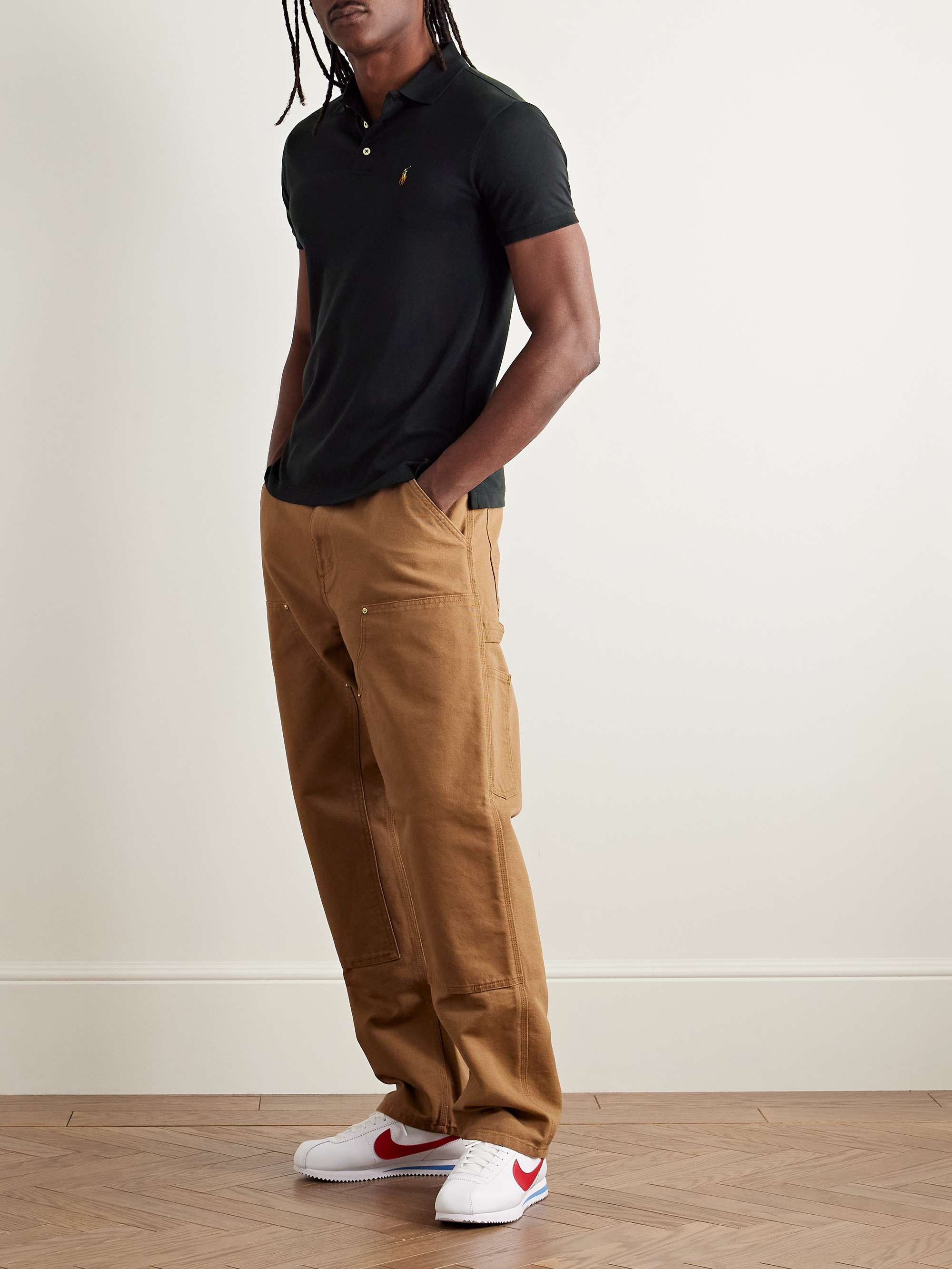 Slim-Fit Logo-Embroidered Pima Cotton Polo Shirt view