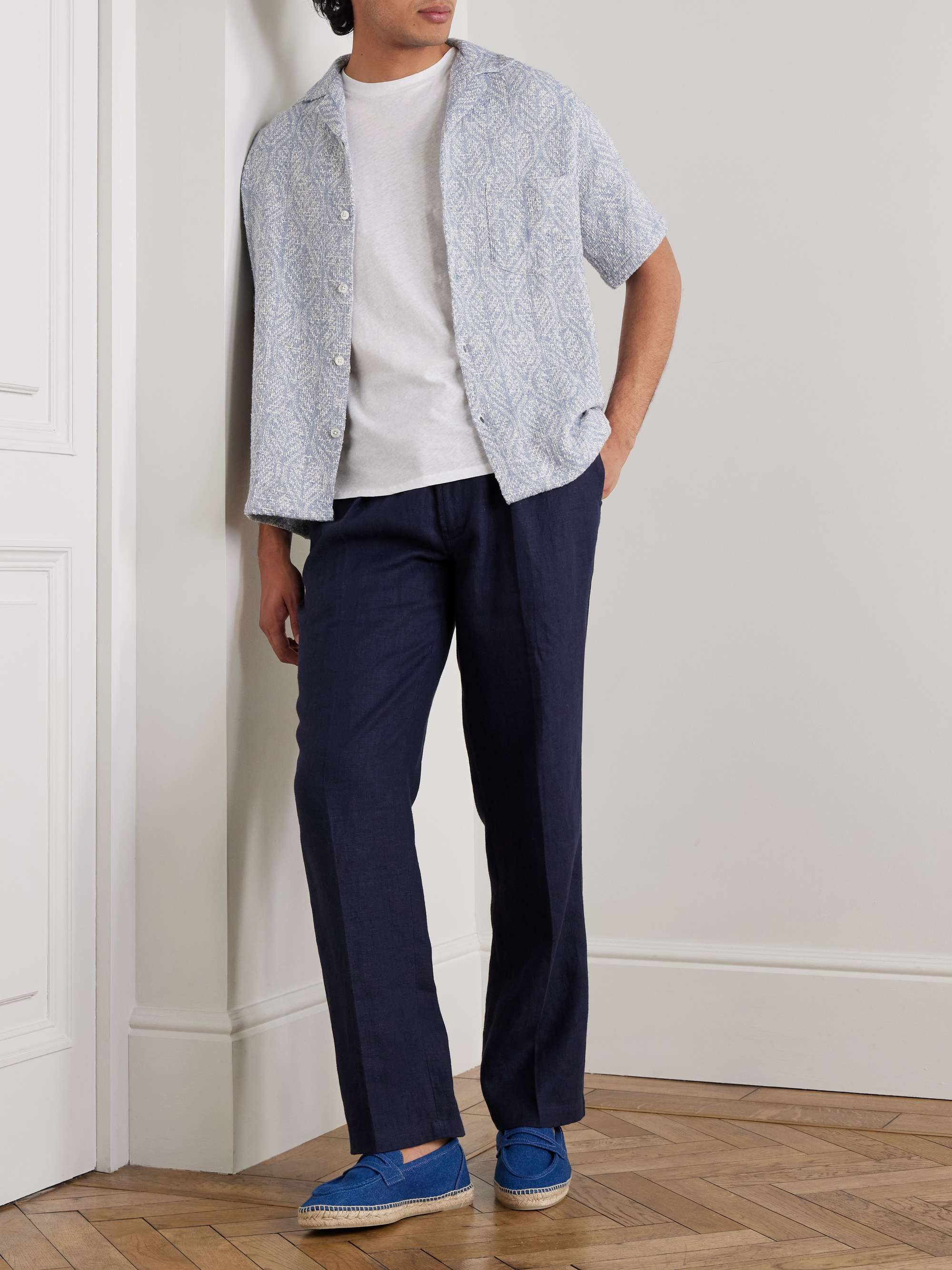 Lucio Cotton and Linen-Blend Jersey T-Shirt view