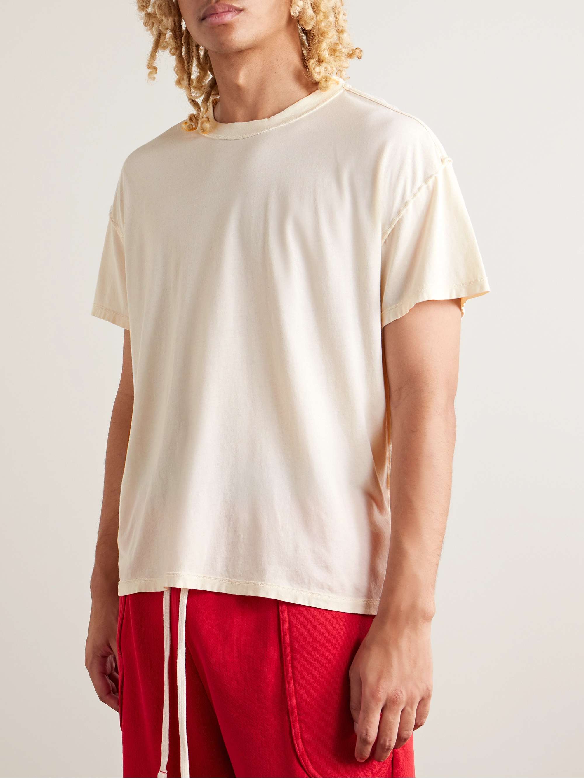 Inside Out Garment-Dyed Combed Cotton-Jersey T-Shirt view