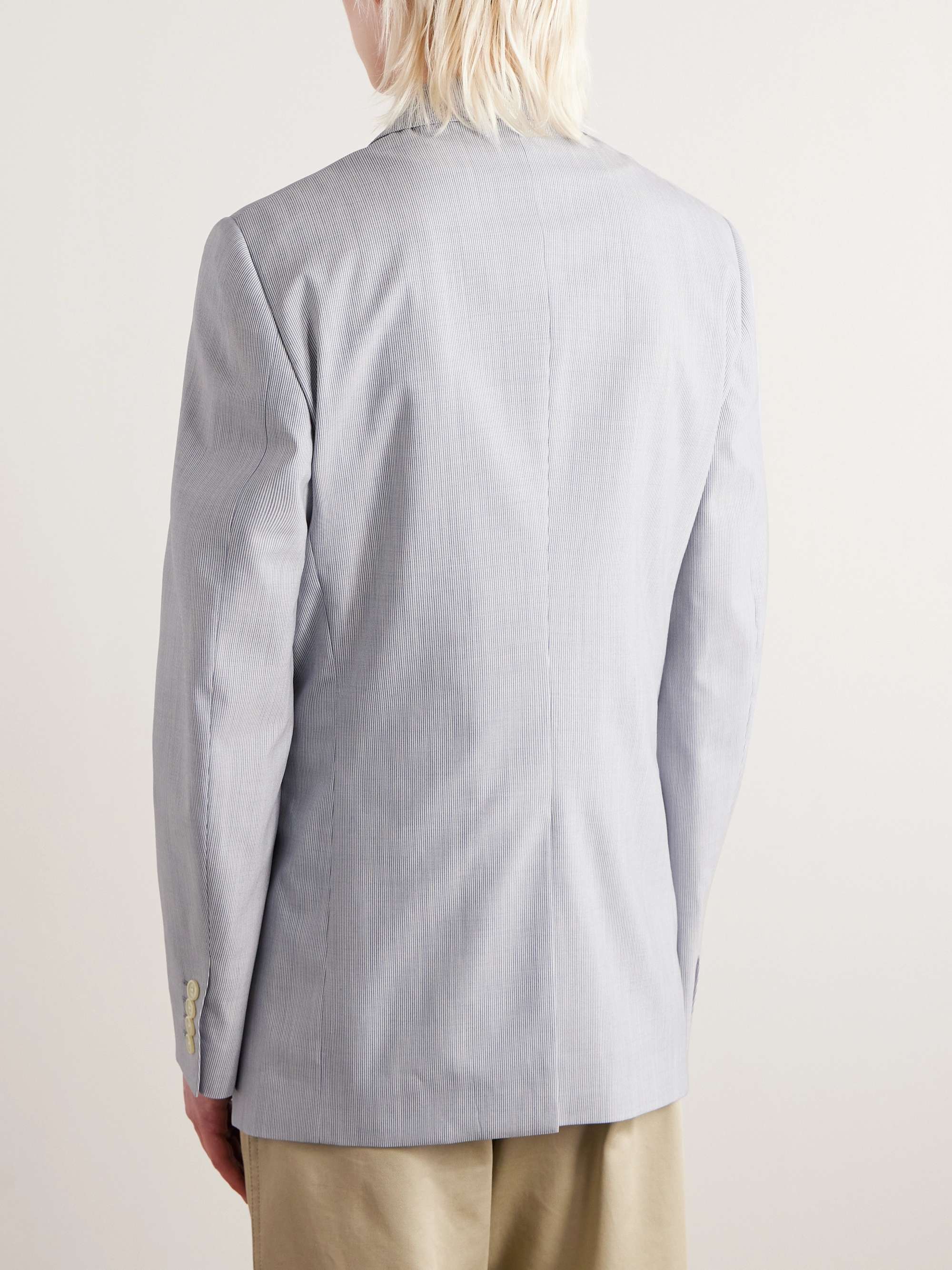 Striped Wool and Silk-Blend Blazer view