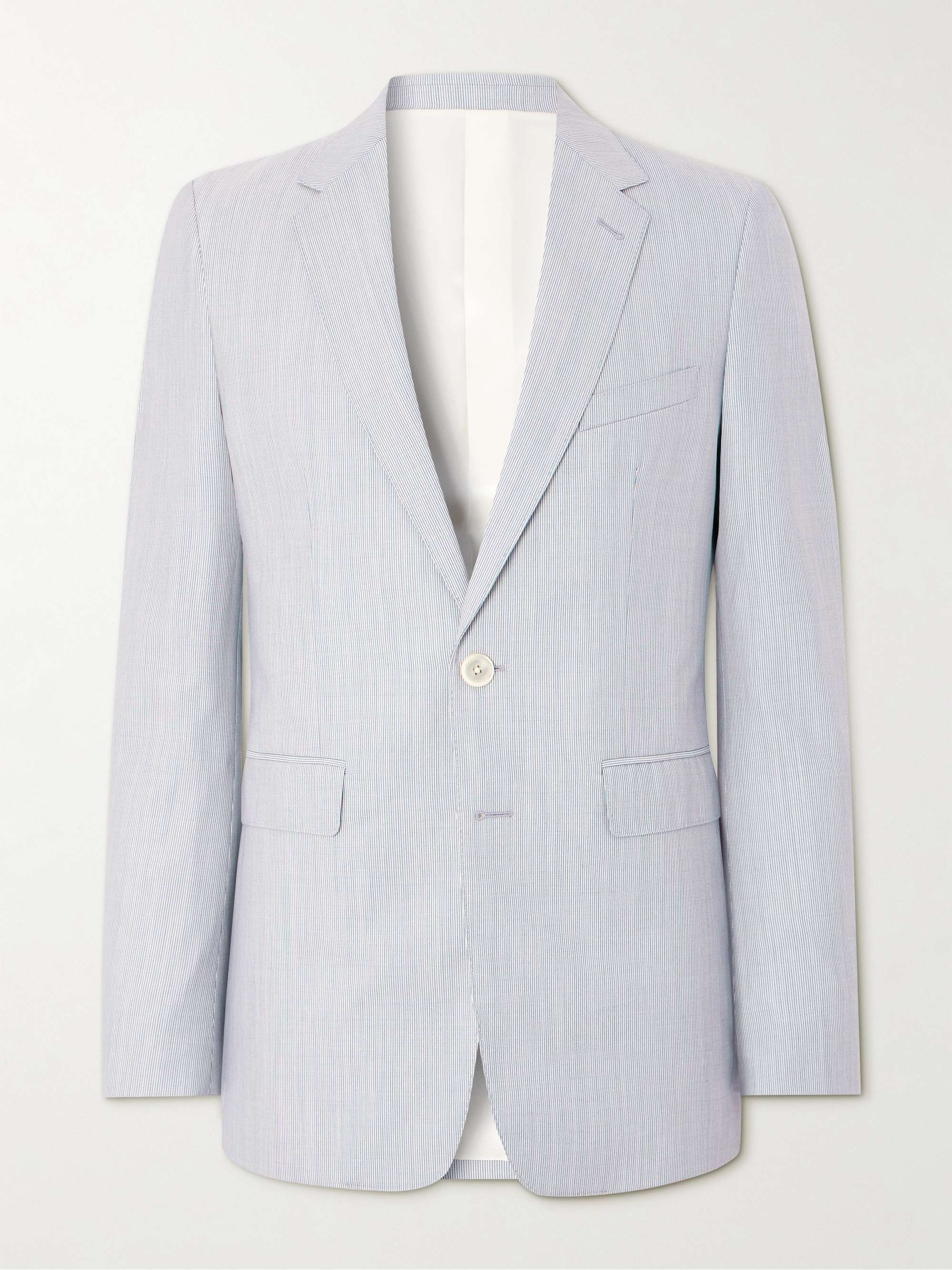 Striped Wool and Silk-Blend Blazer view
