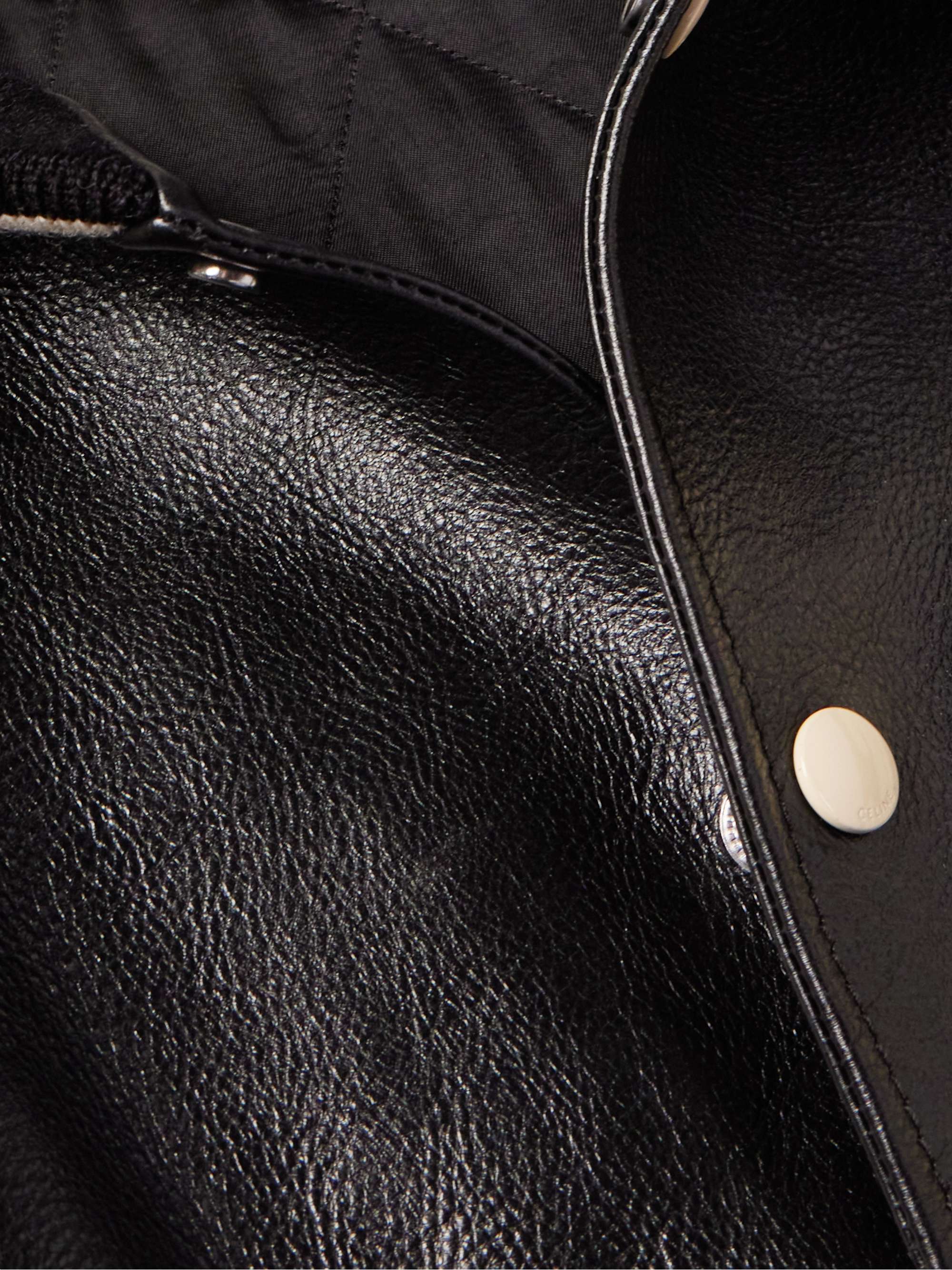 Teddy Logo-Appliquéd Leather Bomber Jacket view