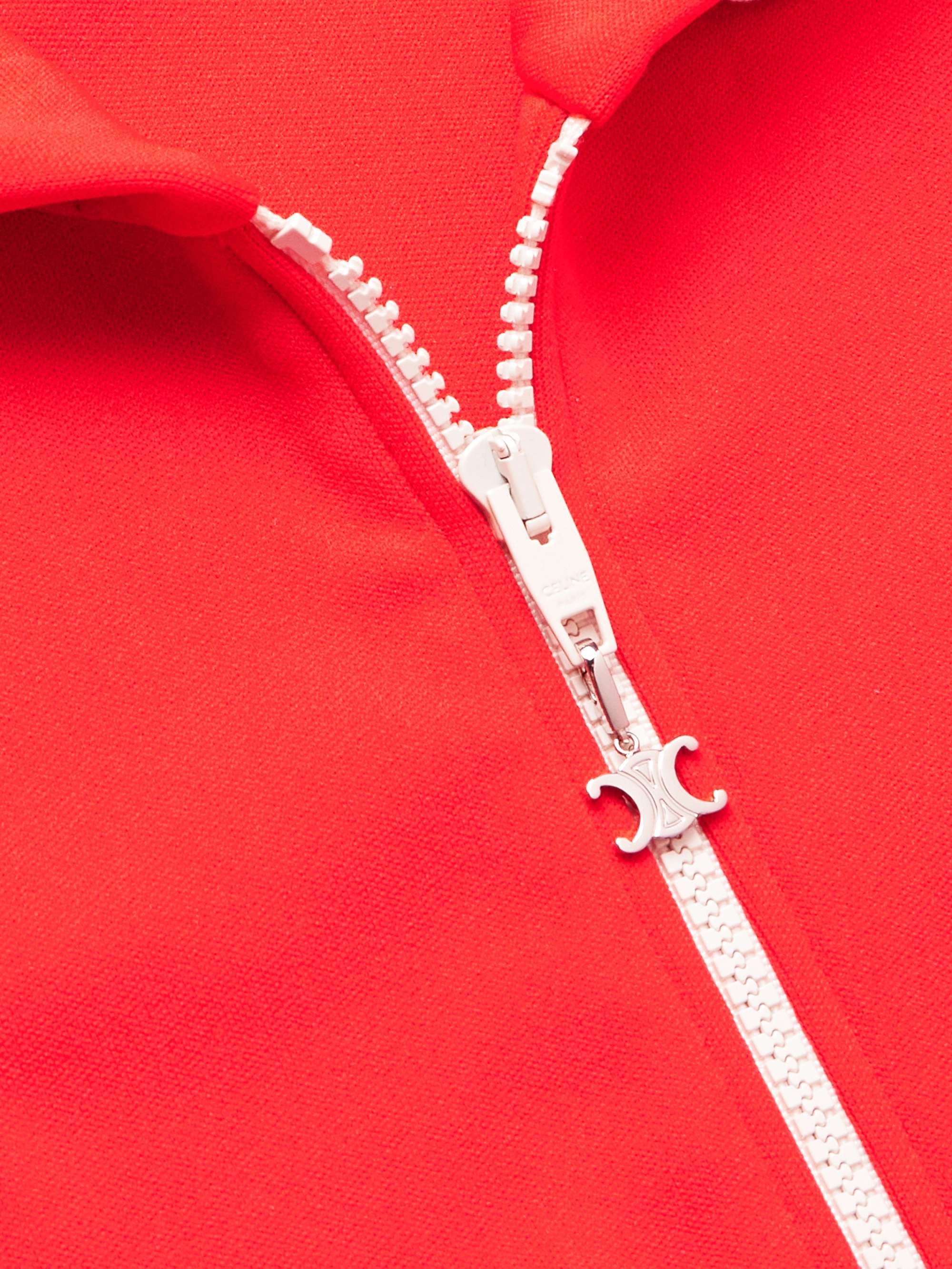 Logo-Embroidered Striped Jersey Zip-Up Hoodie view