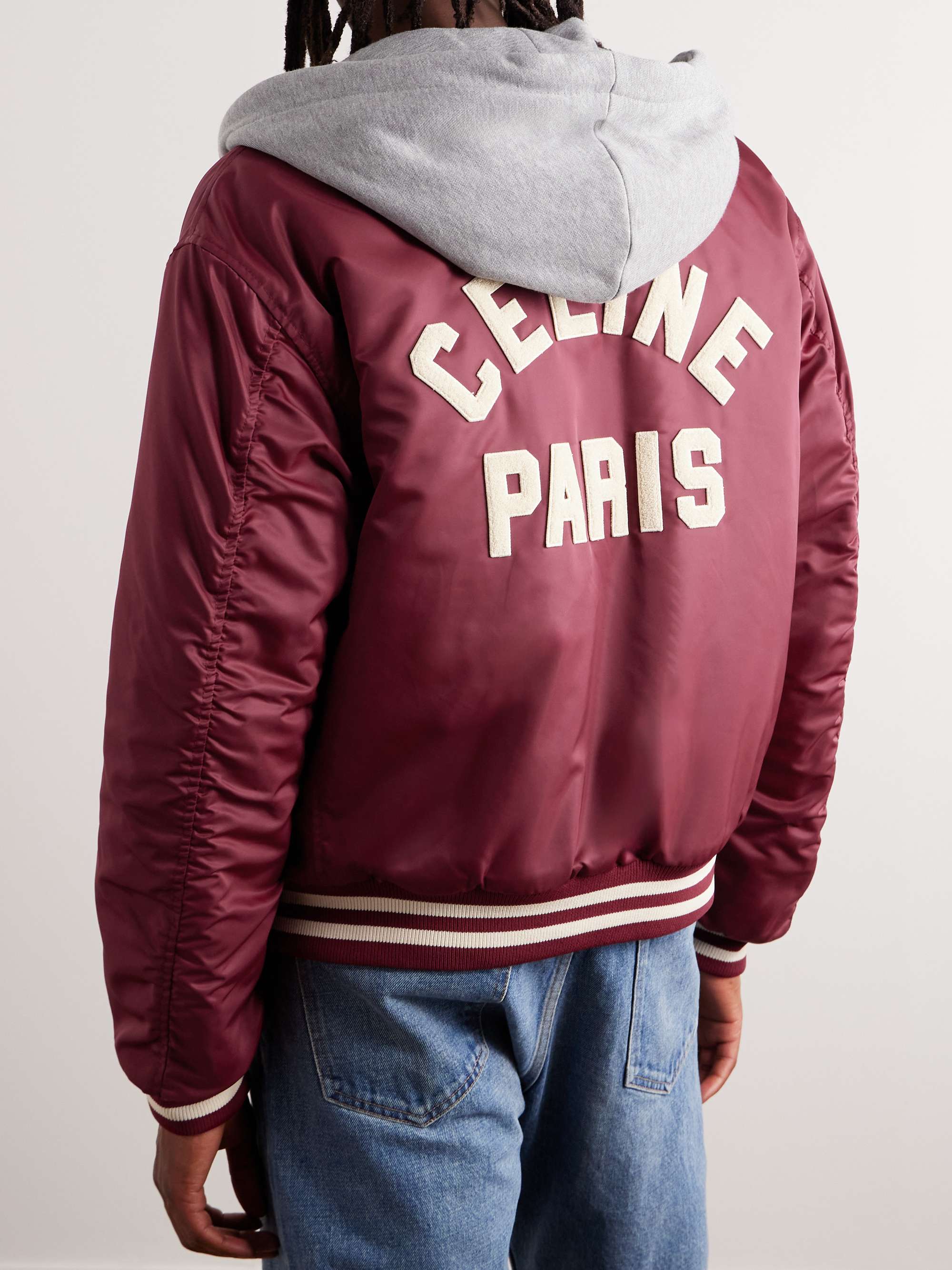 Logo-Appliquéd Padded Shell Hooded Varsity Jacket view