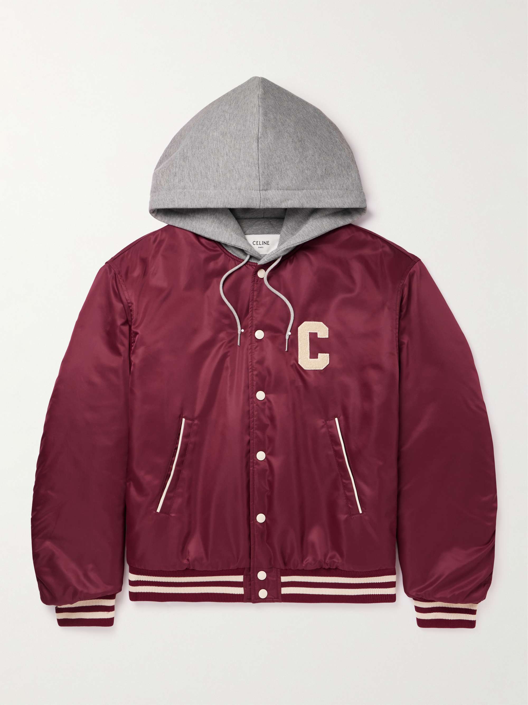Logo-Appliquéd Padded Shell Hooded Varsity Jacket view