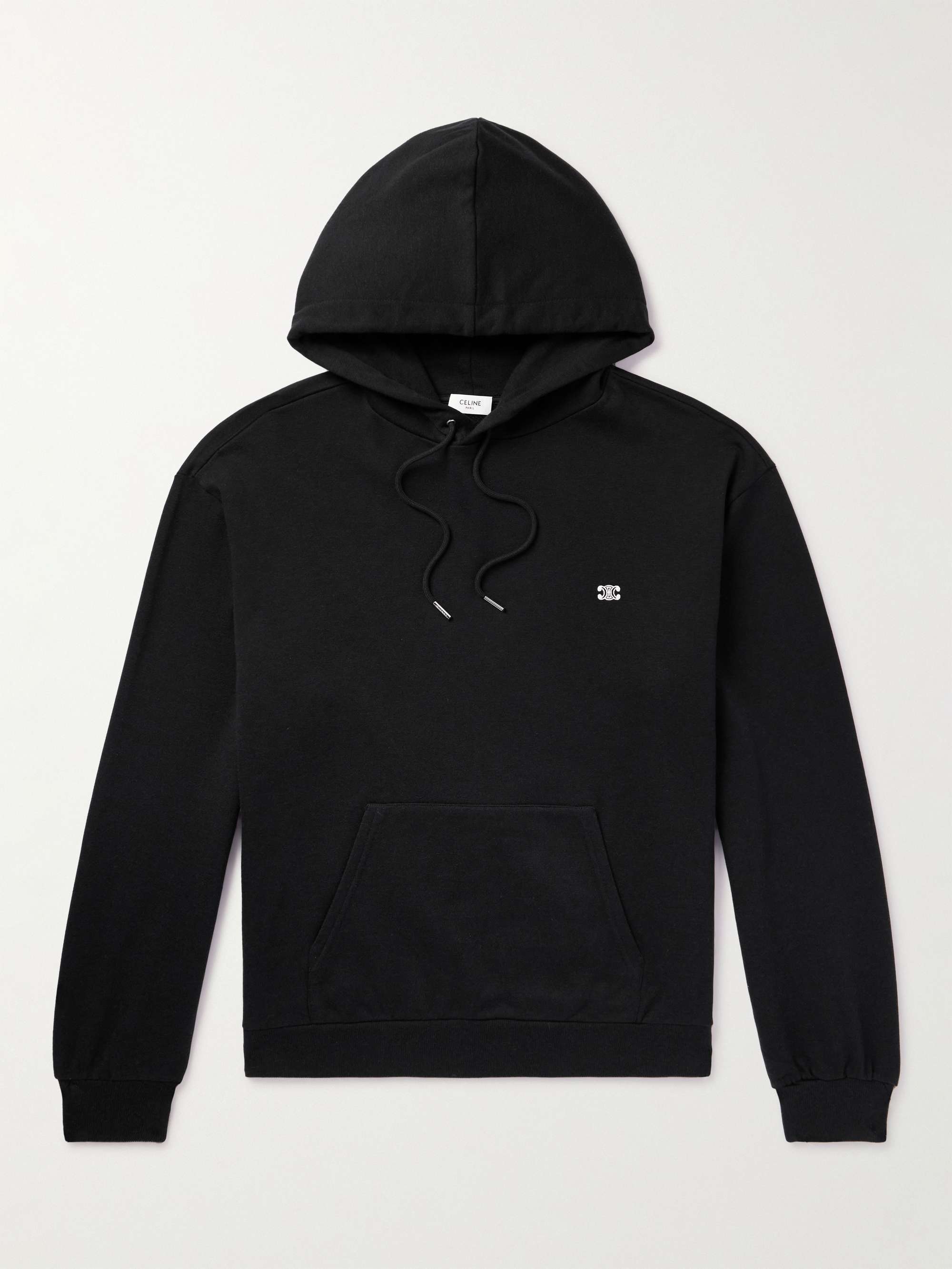 Logo-Embroidered Cotton and Cashmere-Blend Hoodie view