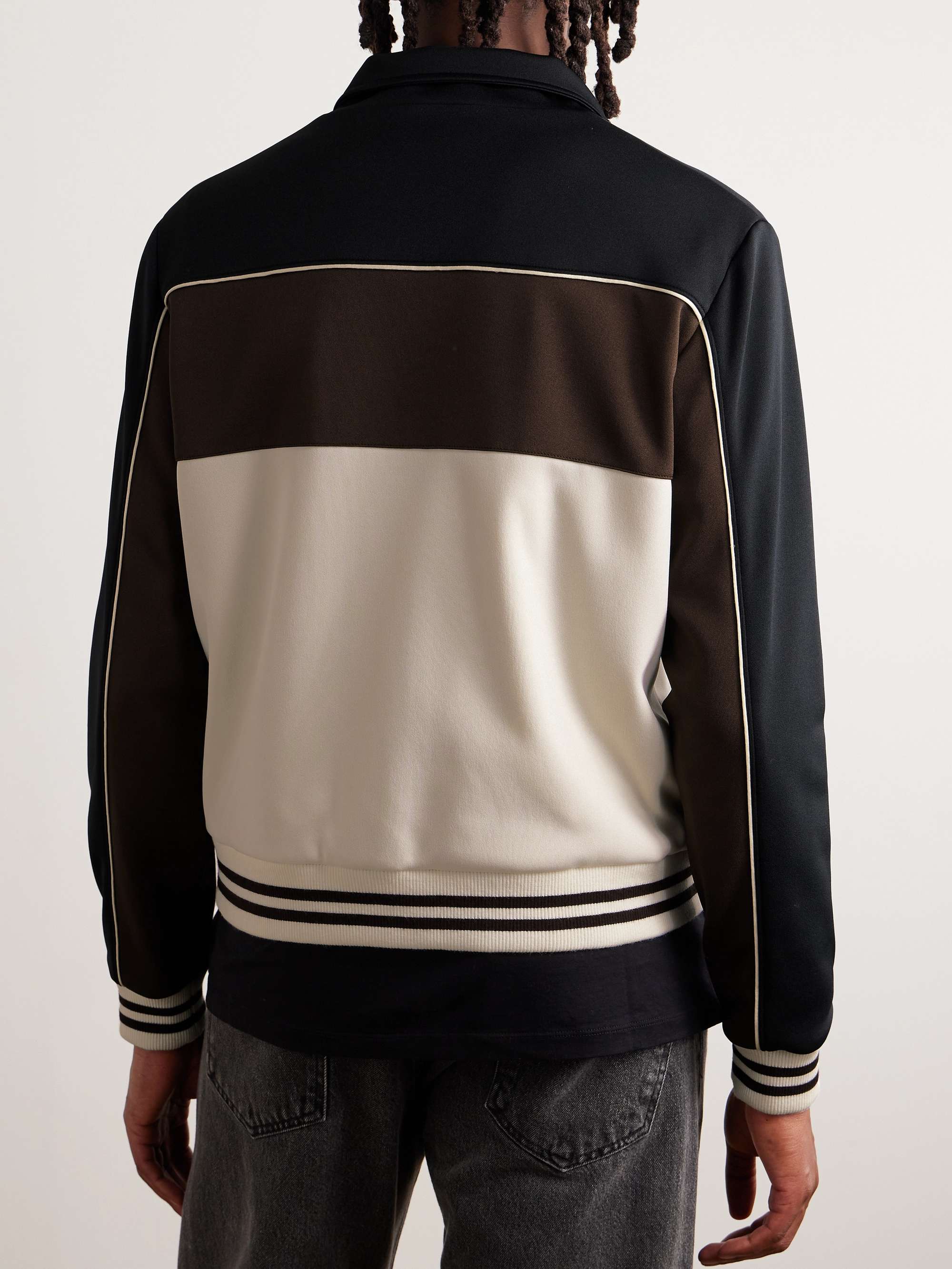 Triomphe Logo-Embroidered Colour-Block Jersey Track Jacket view