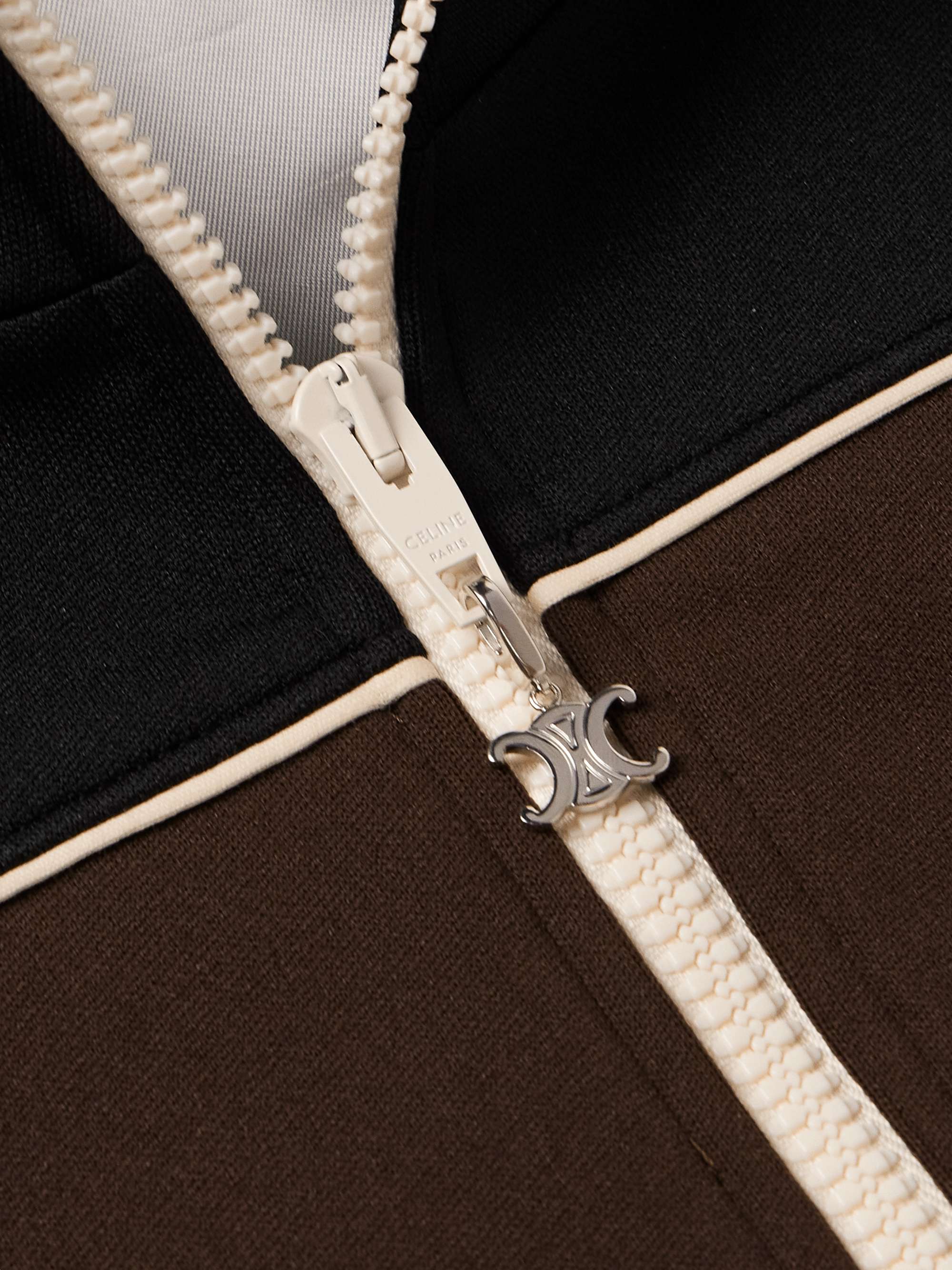 Triomphe Logo-Embroidered Colour-Block Jersey Track Jacket view