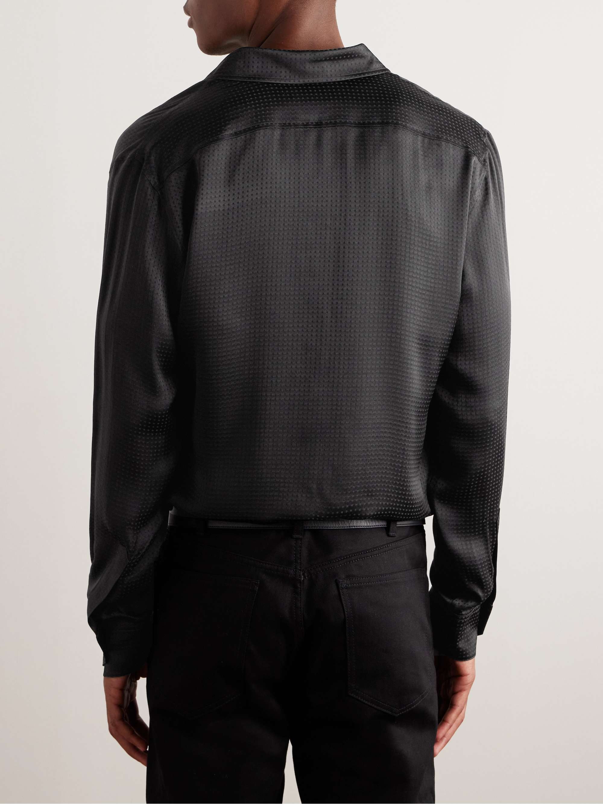 Slim-Fit Printed Silk Shirt view