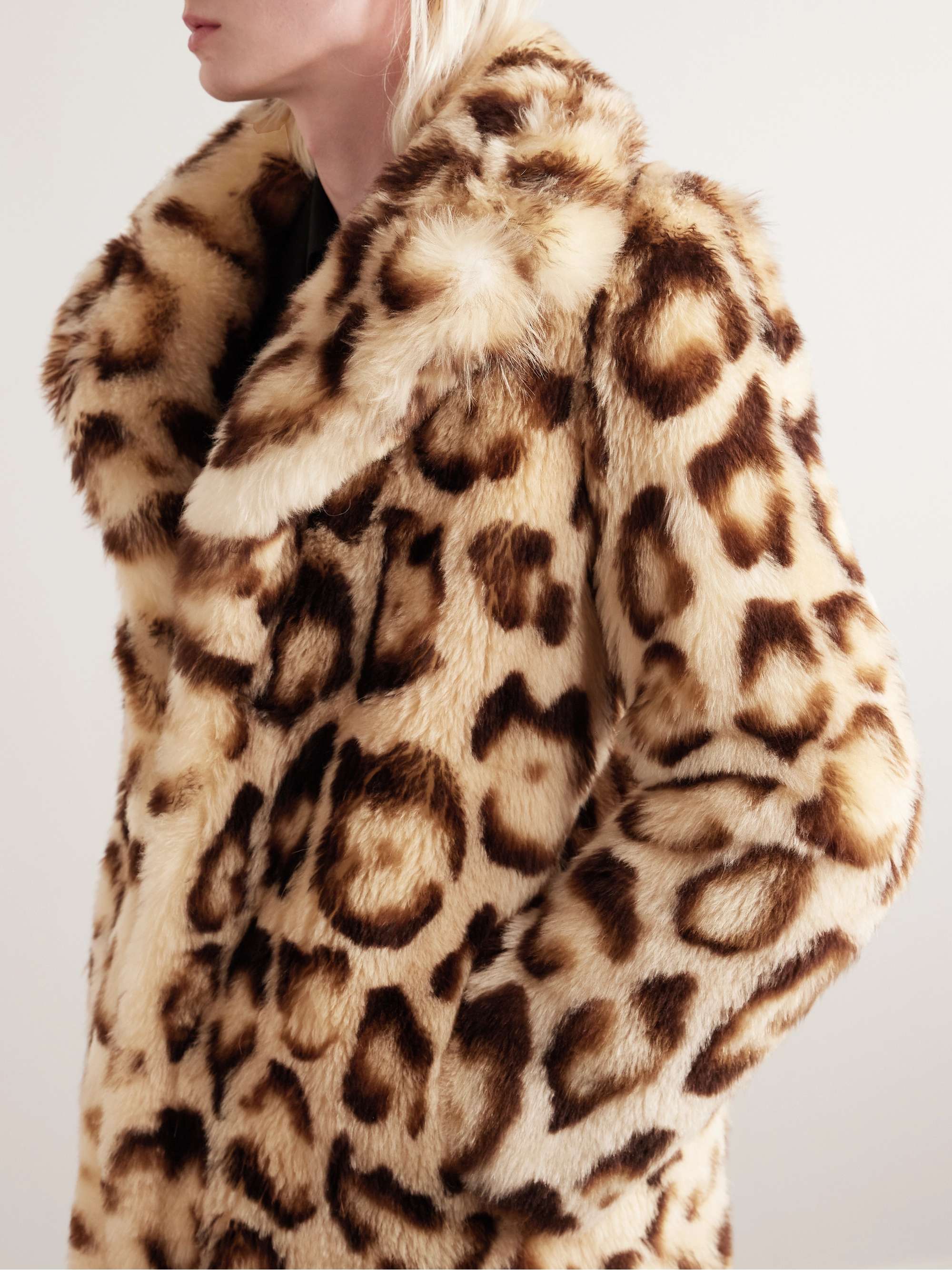 Leopard-Print Goat Hair Coat view