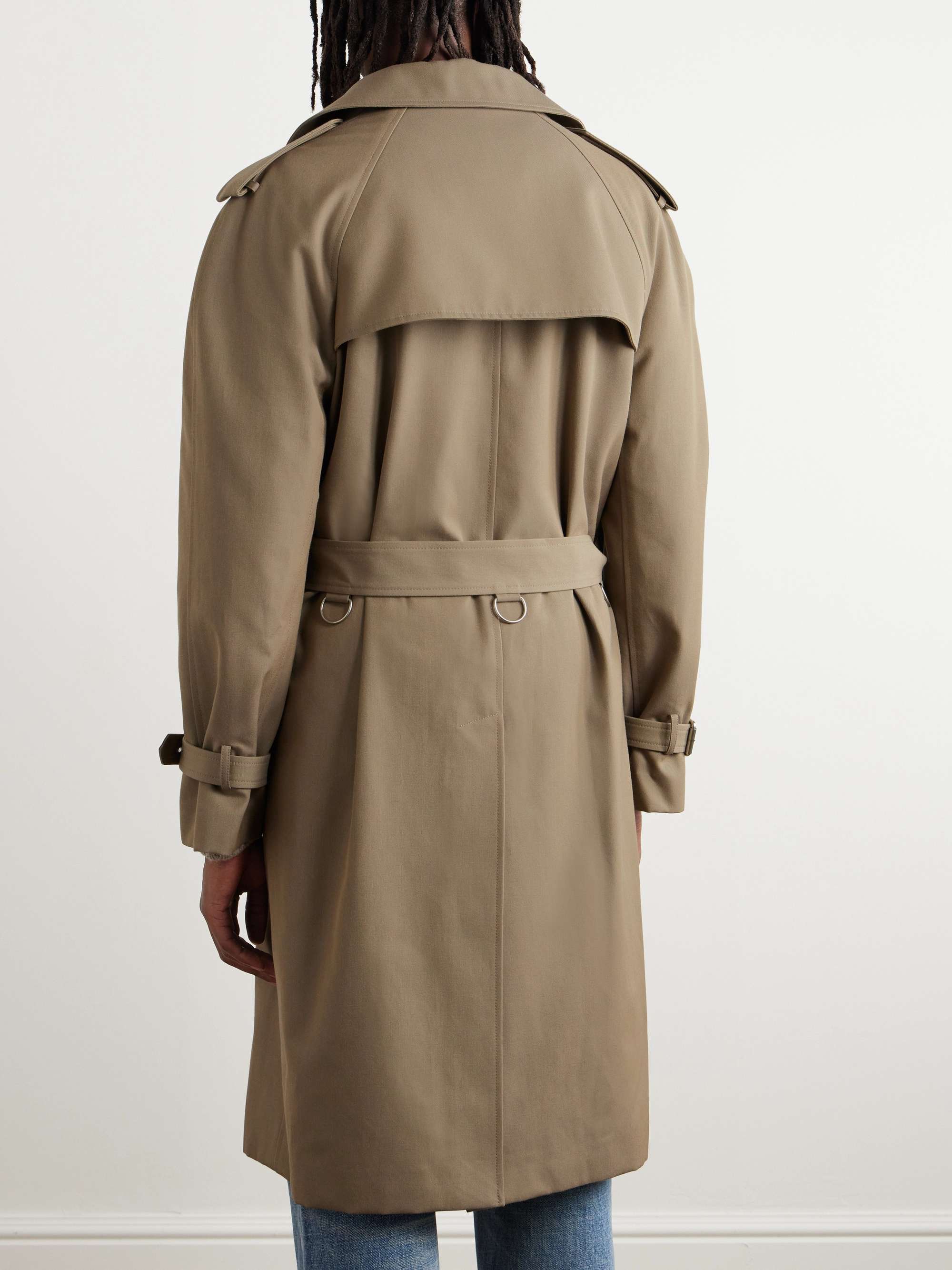 Double-Breasted Wool and Cotton-Blend Gabardine Trench Coat view