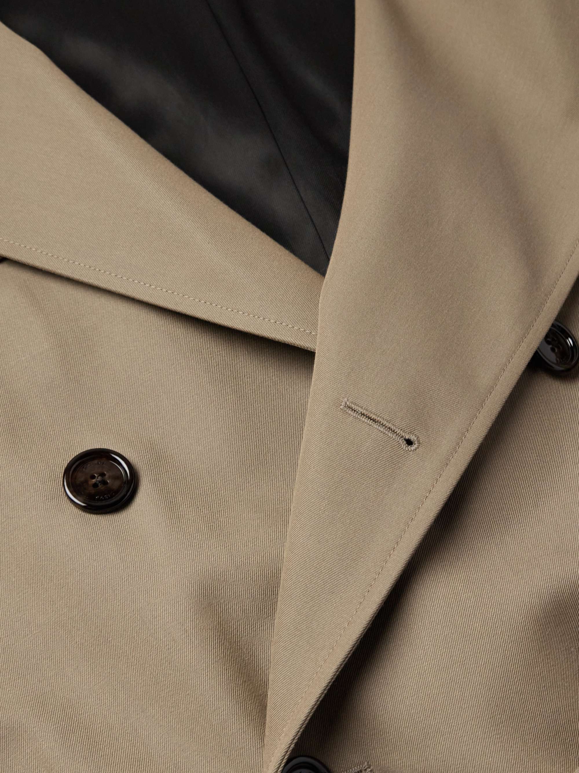 Double-Breasted Wool and Cotton-Blend Gabardine Trench Coat view