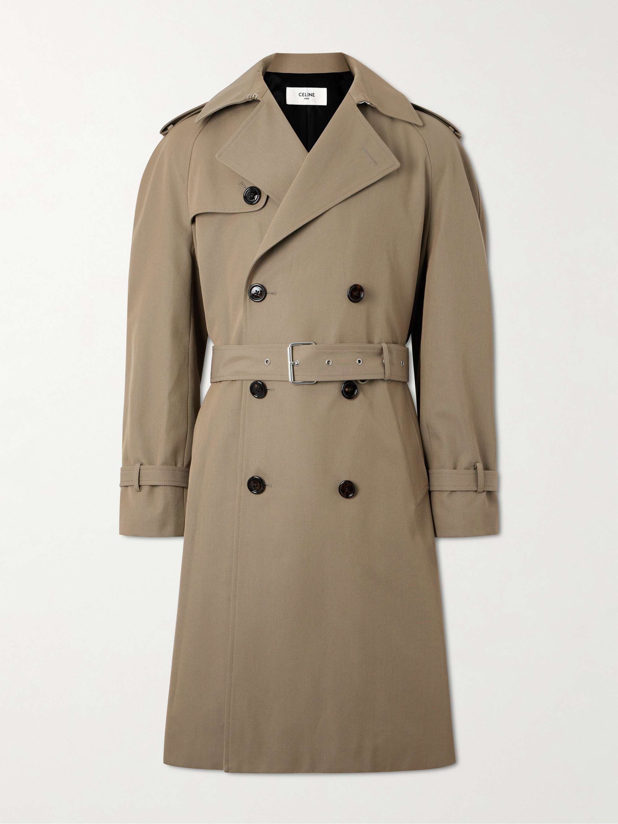 Double-Breasted Wool and Cotton-Blend Gabardine Trench Coat view