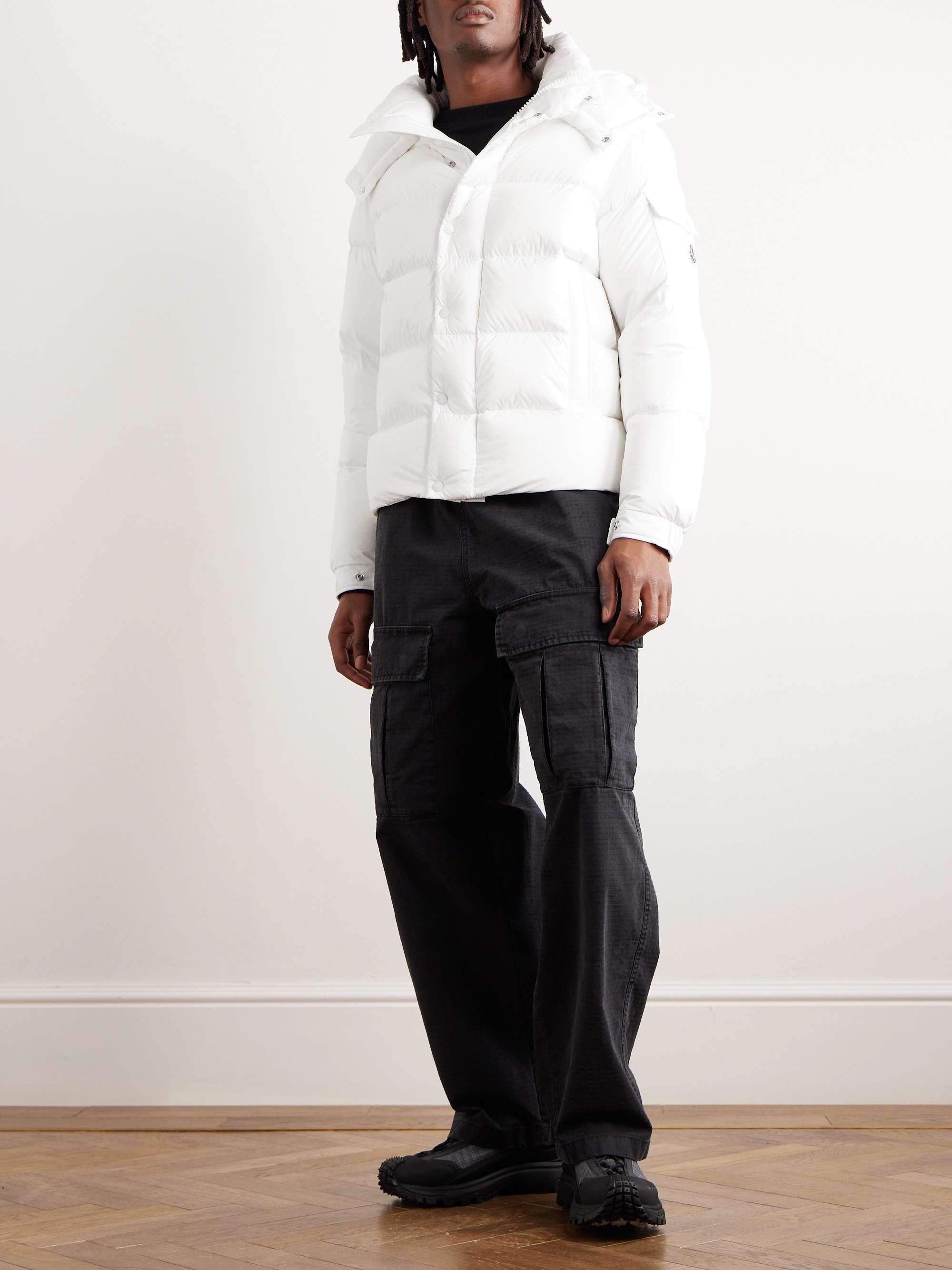Vezere Logo-Appliquéd Quilted Nylon Hooded Down Jacket view