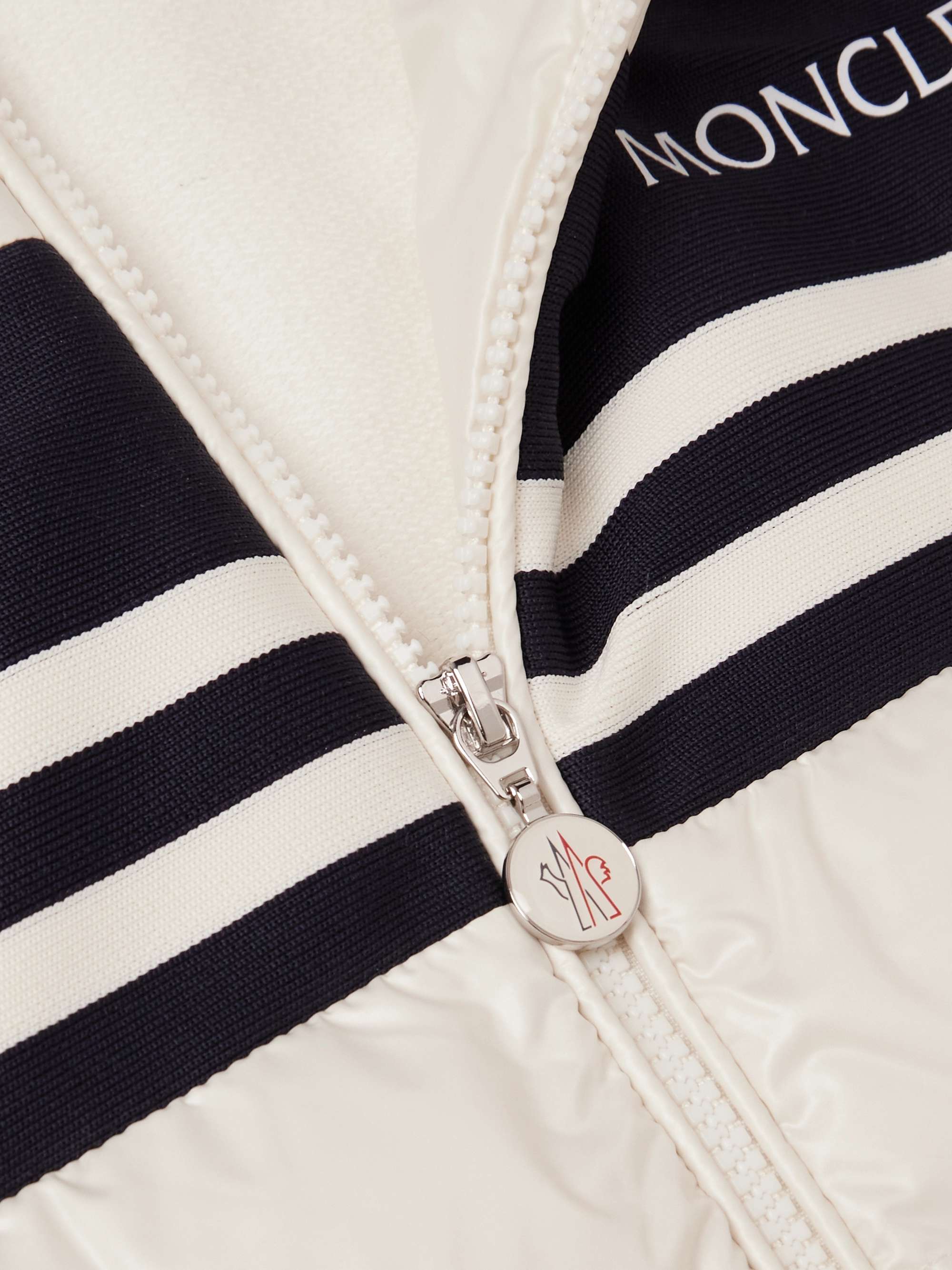 Slim-Fit Cotton-Jersey and Quilted Shell Down Zip-Up Hoodie view