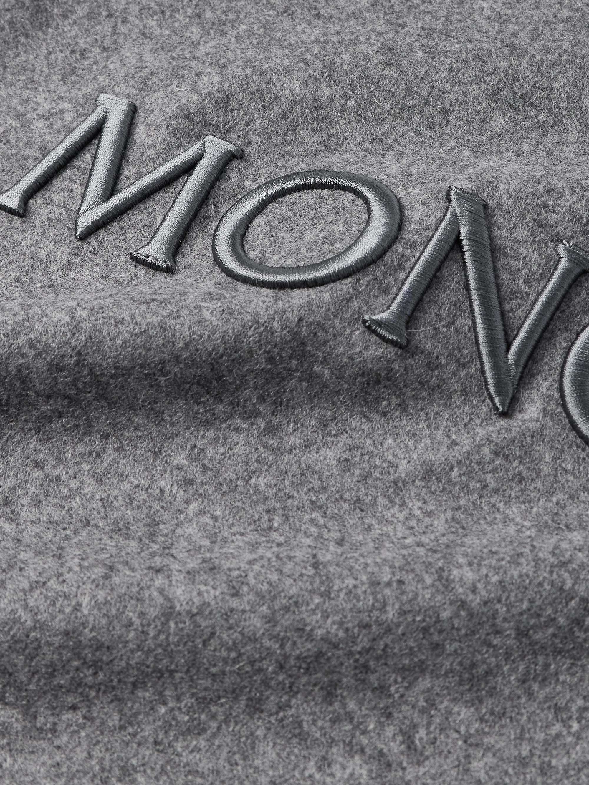 Logo-Embroidered Wool-Blend Felt Sweatshirt view