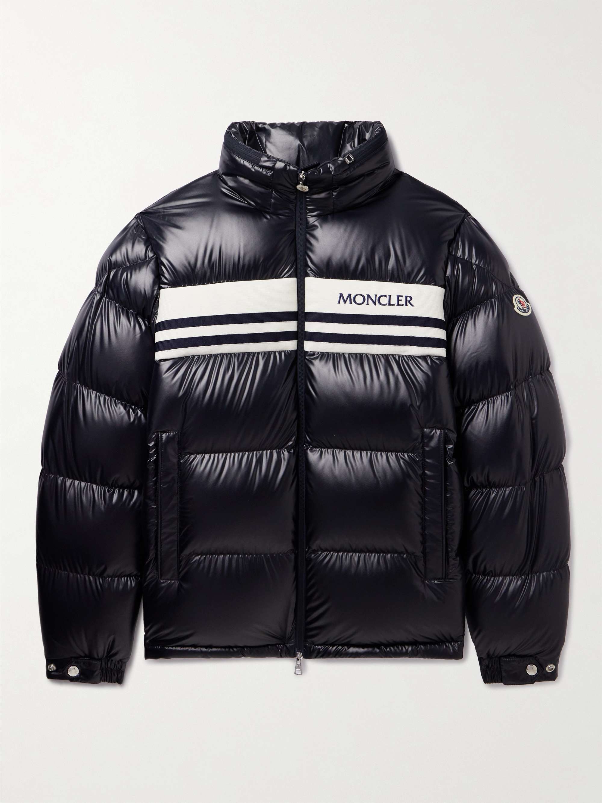 Skarsting Quilted Shell and Logo-Embroidered Jacquard-Knit Down Jacket view