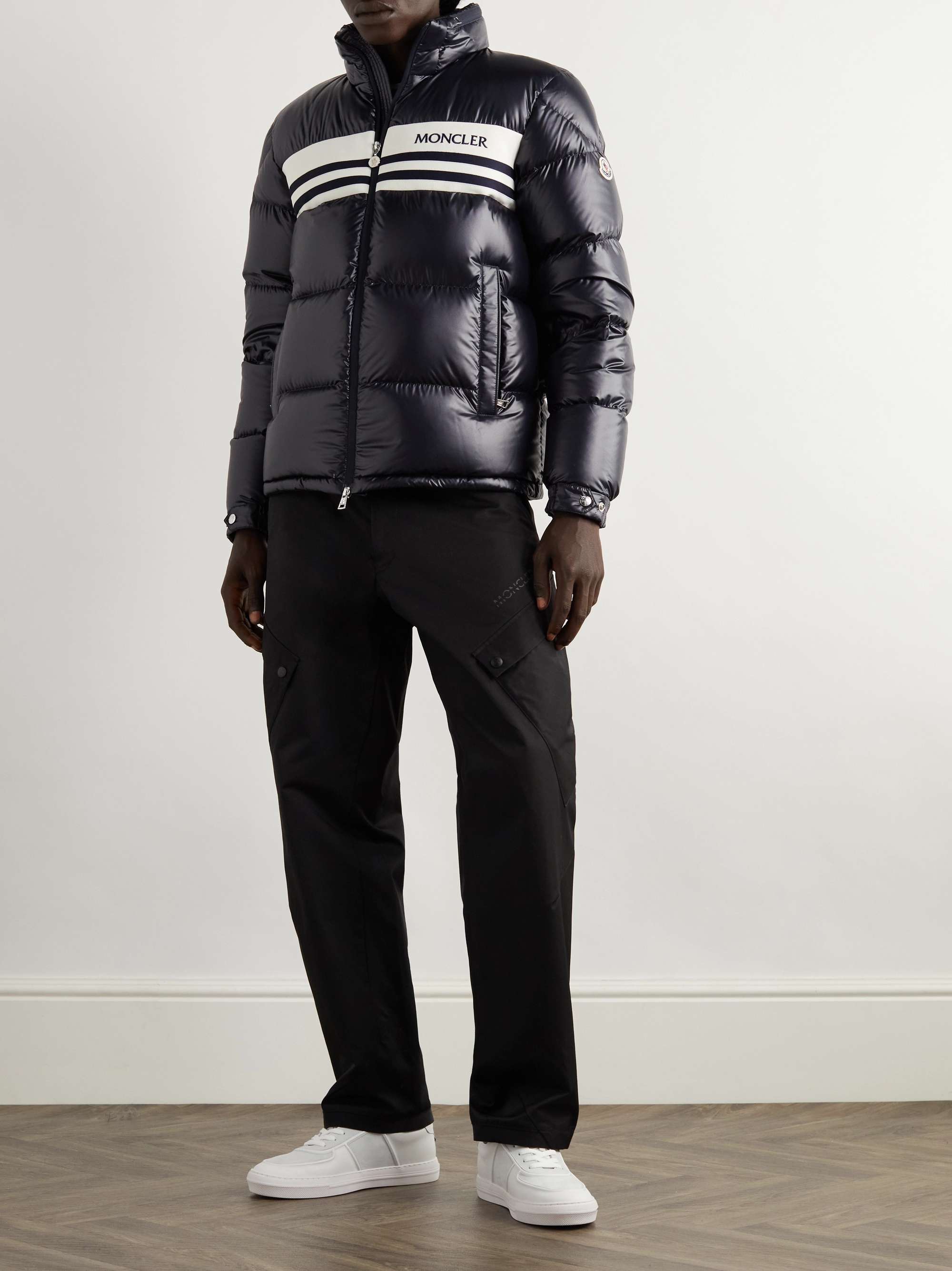 Skarsting Quilted Shell and Logo-Embroidered Jacquard-Knit Down Jacket view