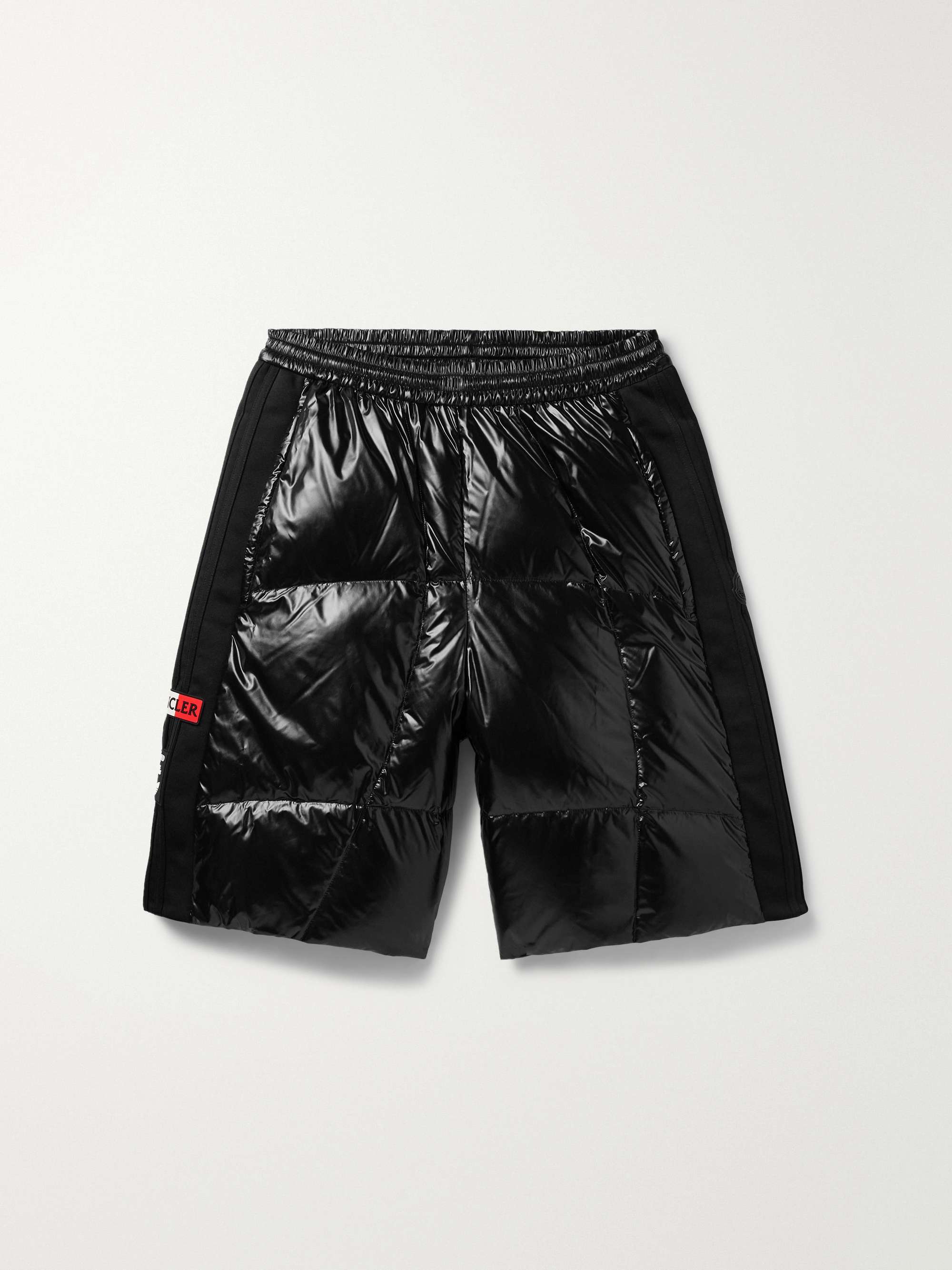 + adidas Originals Straight-Leg Tech Jersey-Trimmed Quilted Glossed-Shell Down Shorts view