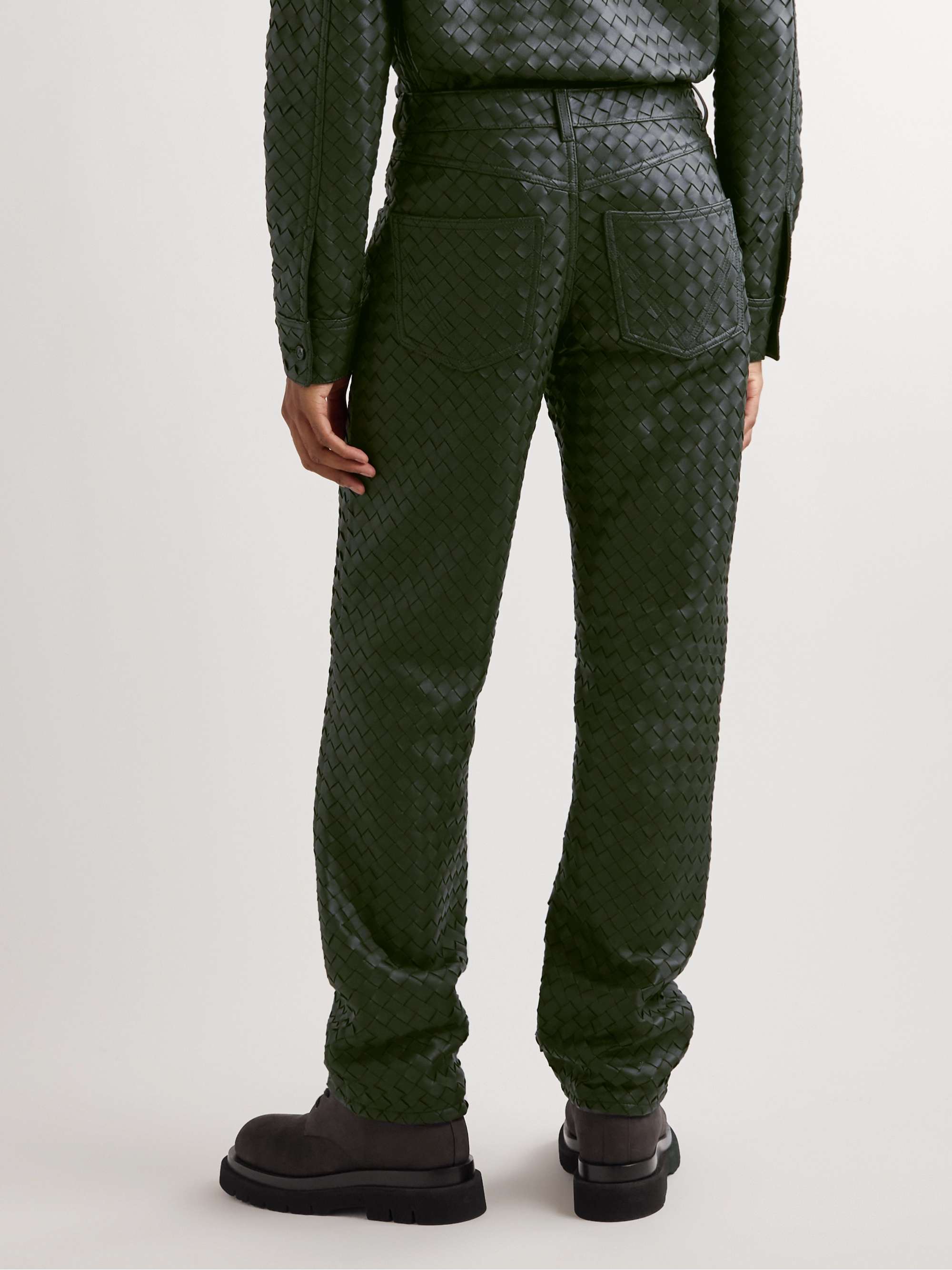 Intrecciato Leather Trousers view