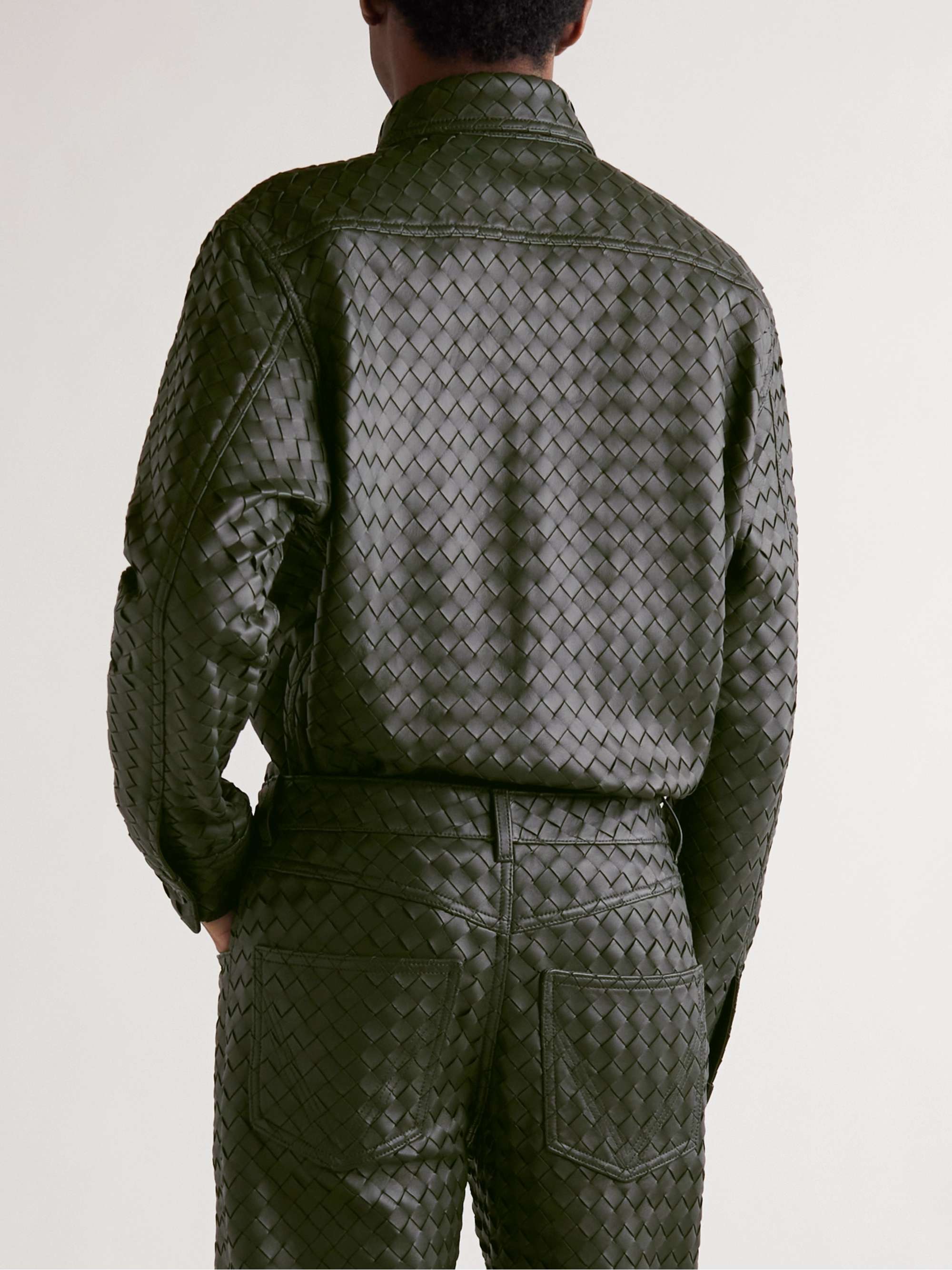 Intrecciato Leather Shirt view