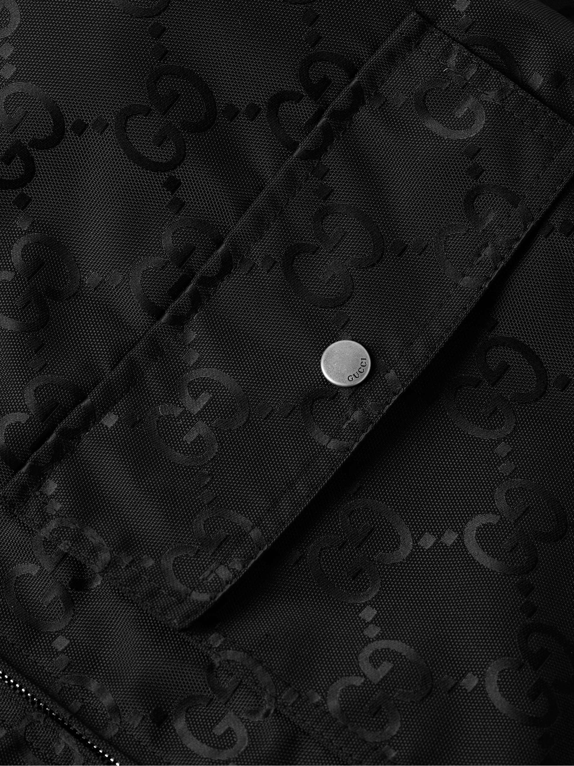 Padded Logo-Jacquard Shell Hooded Jacket view